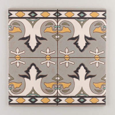6x6 Handpainted Sample Old California #7  in Neutral Motif