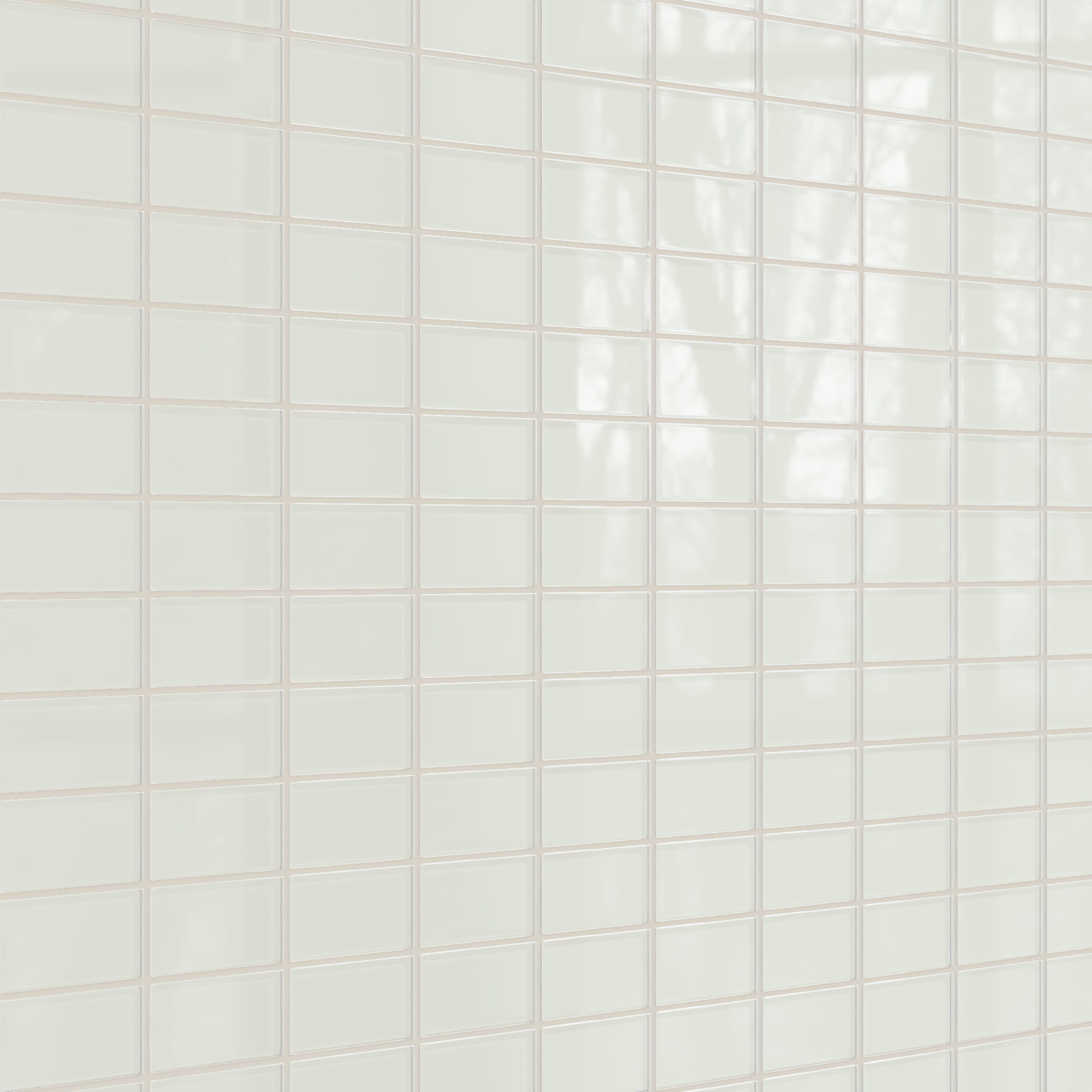 2x4 Straight Set Sheeted Glass Mosaic Tile in Flycatcher Gloss