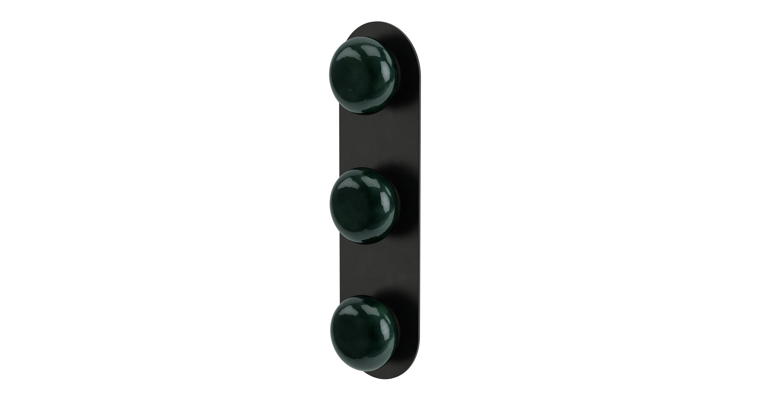 Foundry Three Handle Wall Mount Shower Trim with Pebble Ceramic Knob Handles in Oil Rubbed Bronze