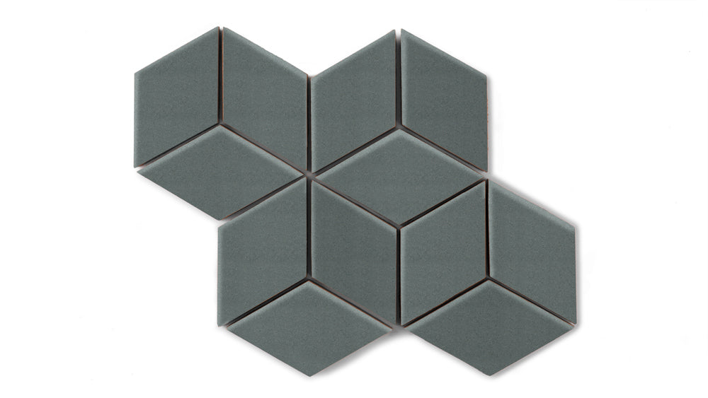 Small Diamond Sheeted - Escher Original Ceramic Mosaic Tile in Flagstone Matte