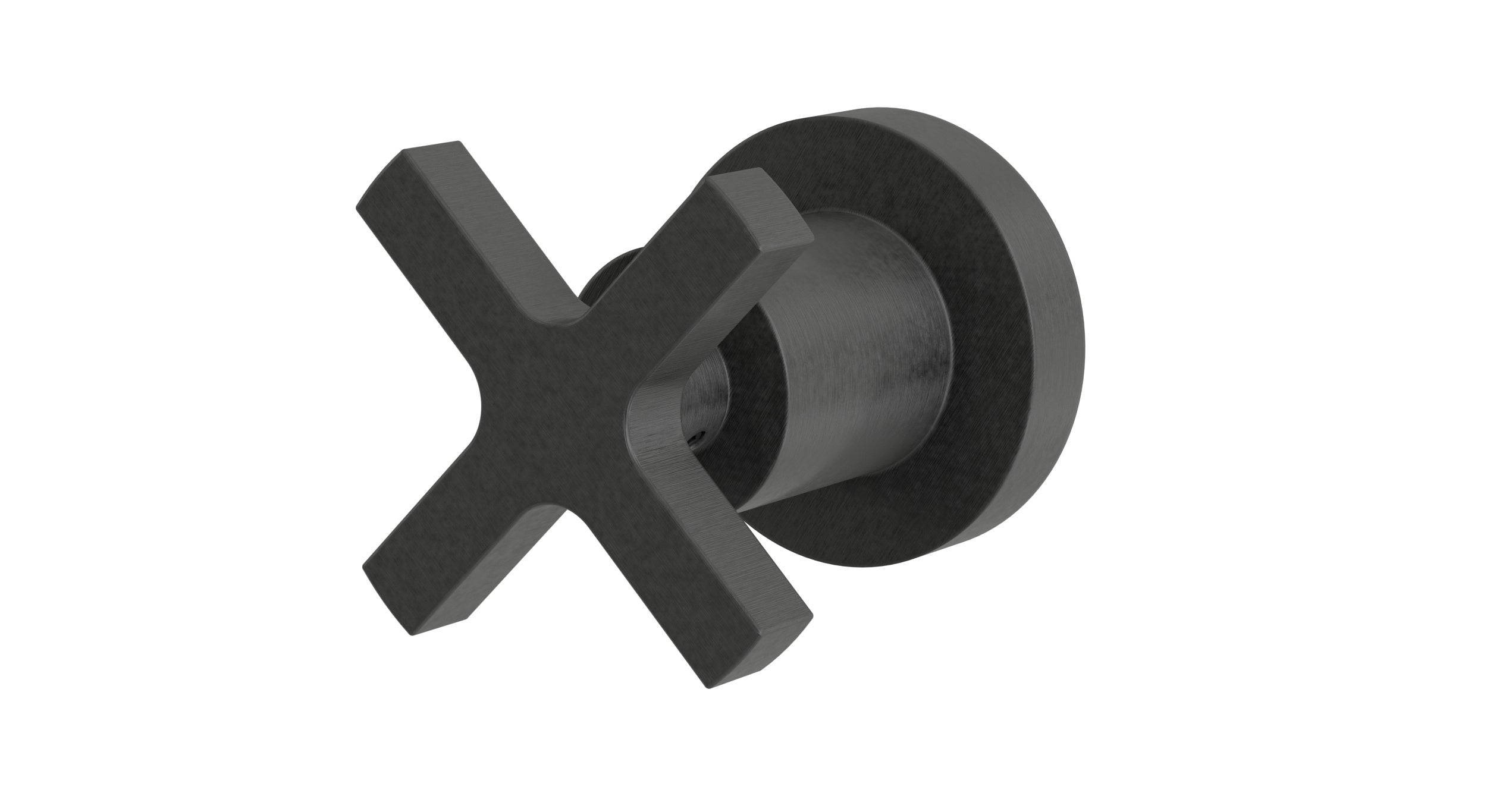 Flatiron One Handle Wall Mount Diverter/Volume Control Shower Trim with Linear Cross Handle in Blackened Nickel