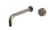 Foundry One Handle Wall Mount 10" Lavatory Faucet with Barrel Knob Handle in Antique Nickel