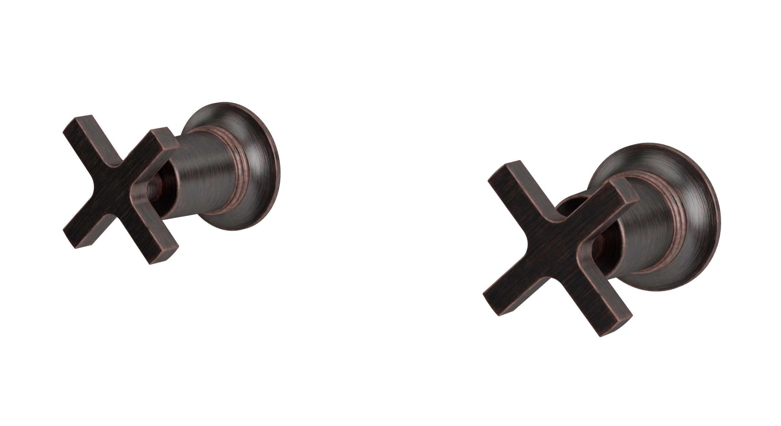 Emerson Two Handle Wall Mount Bath Trim with Classic Cross Handles in Antique Bronze