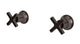Emerson Two Handle Wall Mount Bath Trim with Classic Cross Handles in Antique Bronze