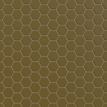 1" Hexagon Sheeted Original Ceramic Mosaic Tile in Chaparral Matte