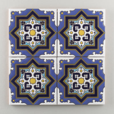 6x6 Handpainted Sample Madrid  in Cool Motif