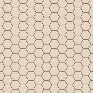 1" Hexagon Sheeted Original Ceramic Mosaic Tile in Tumbleweed Gloss