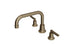 Emerson Two Handle Deck Mount Squaretop Bath Trim with Classic Lever Handles in Antique Brass