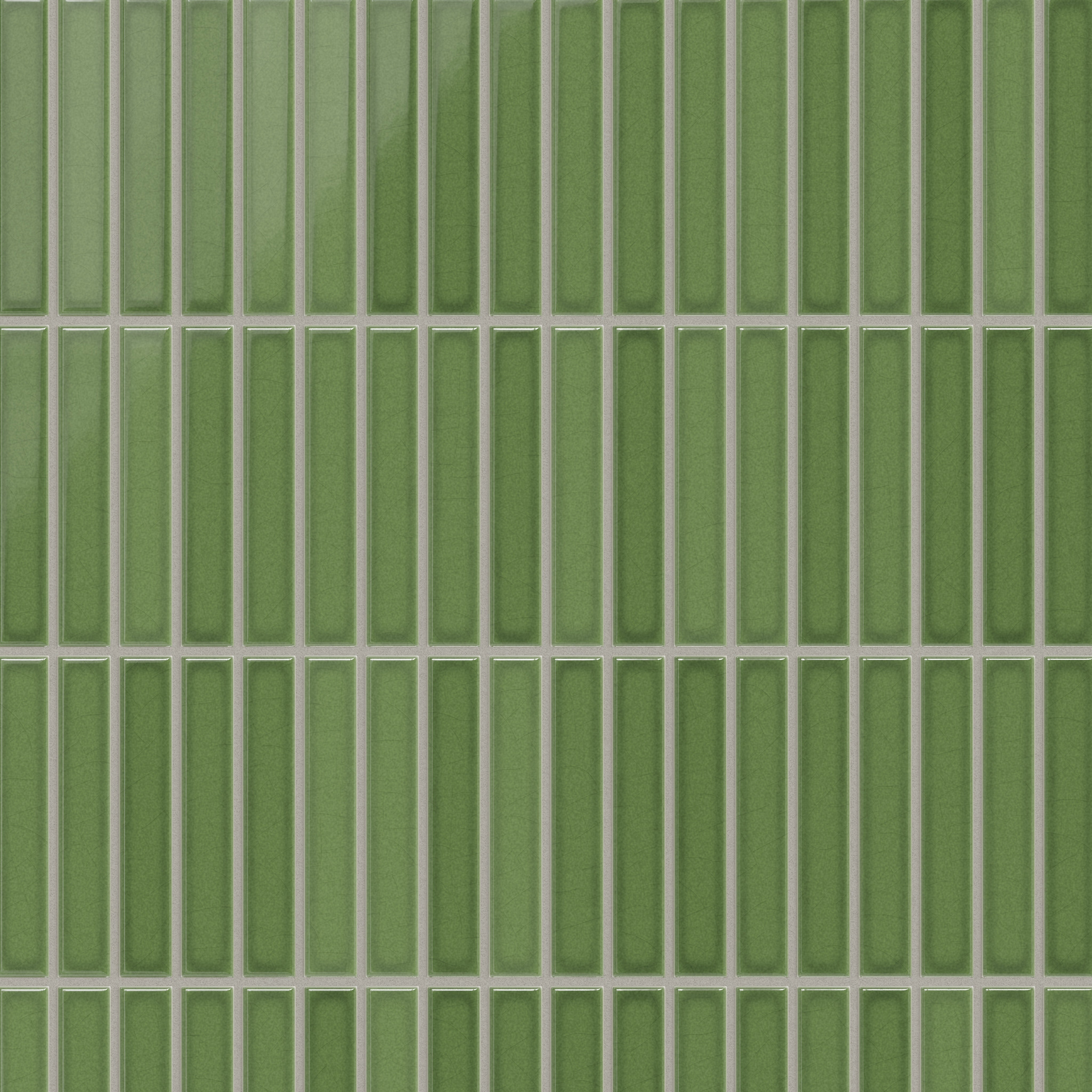 1x6 Straight Set Sheeted Original Ceramic Mosaic Tile in Kelp Gloss