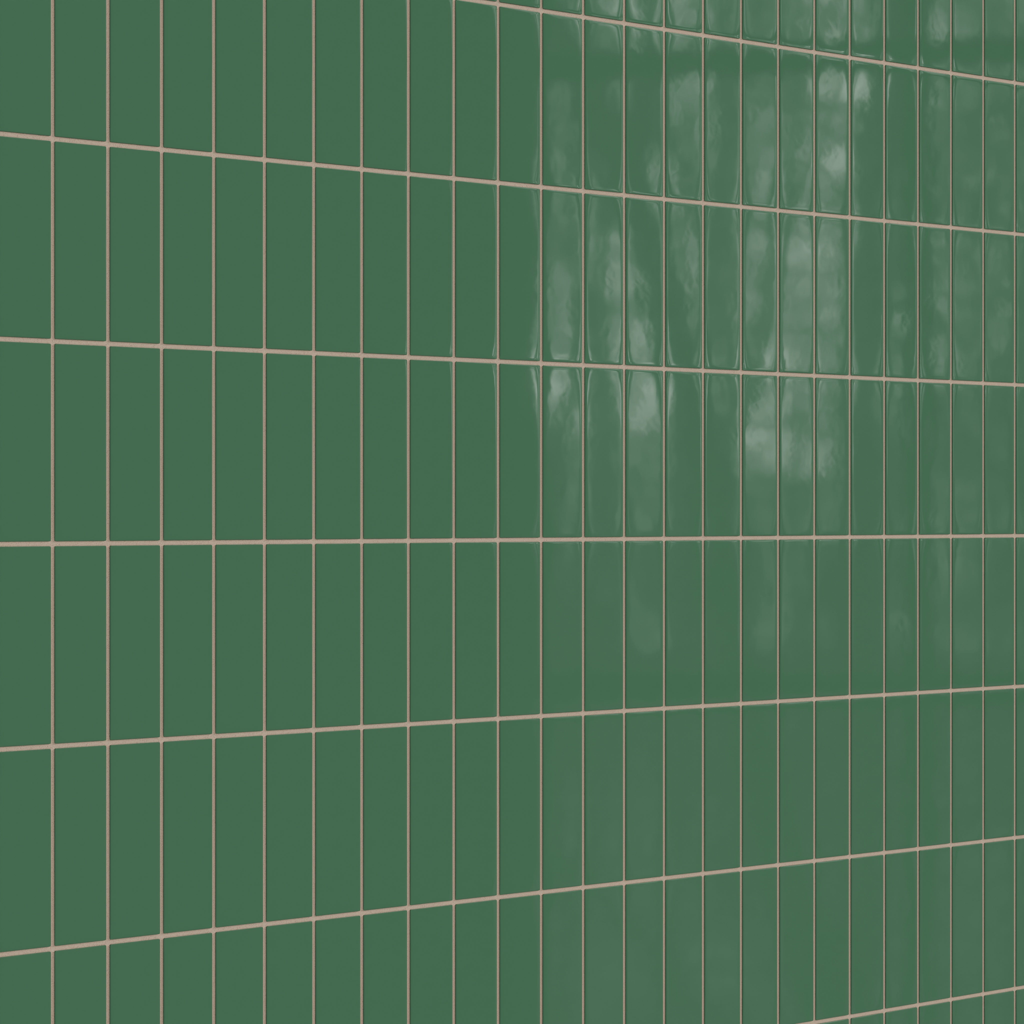 2x6 Natural Press Ceramic Tile in Viridian Gloss