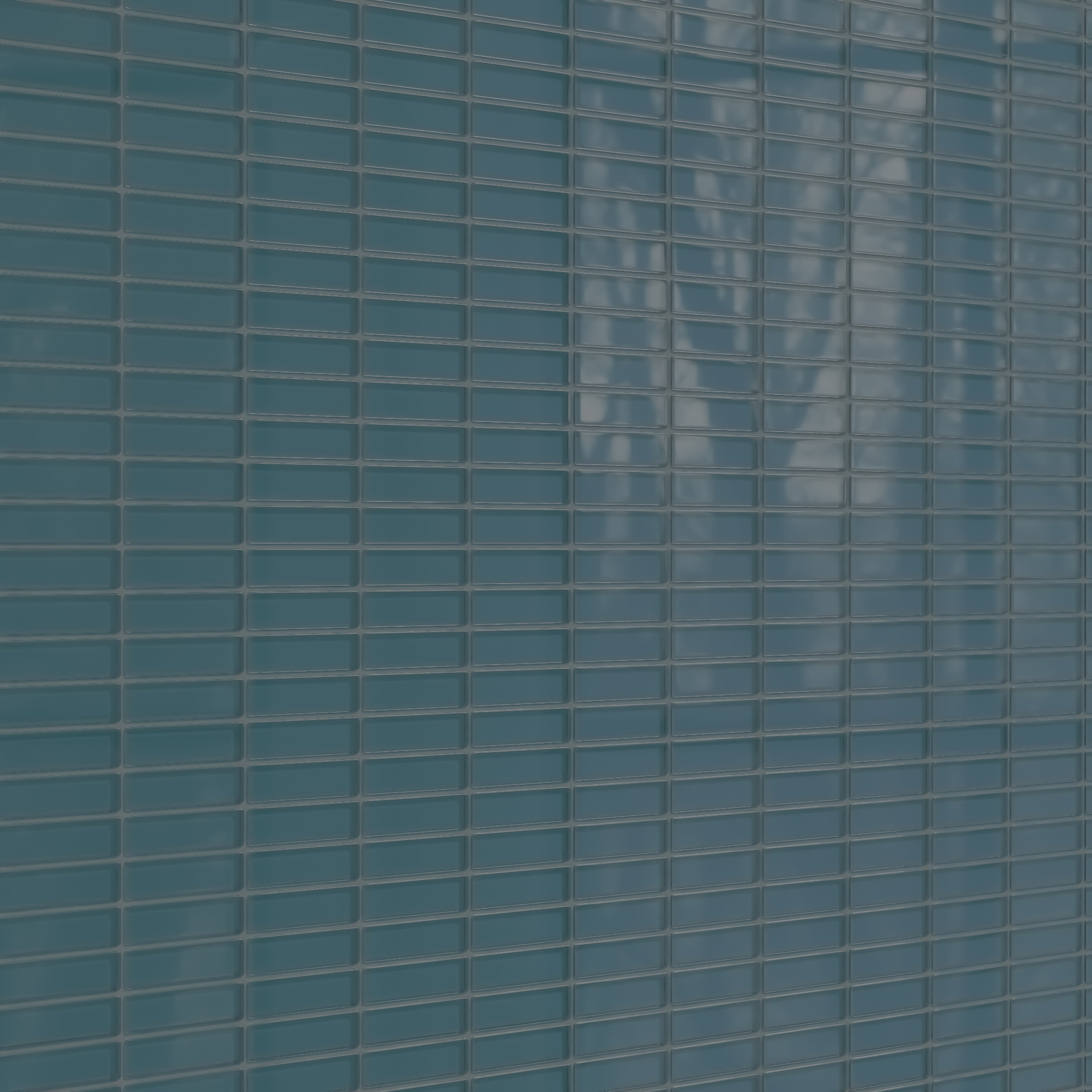 1x4 Straight Set Sheeted Glass Mosaic Tile in Magpie Gloss