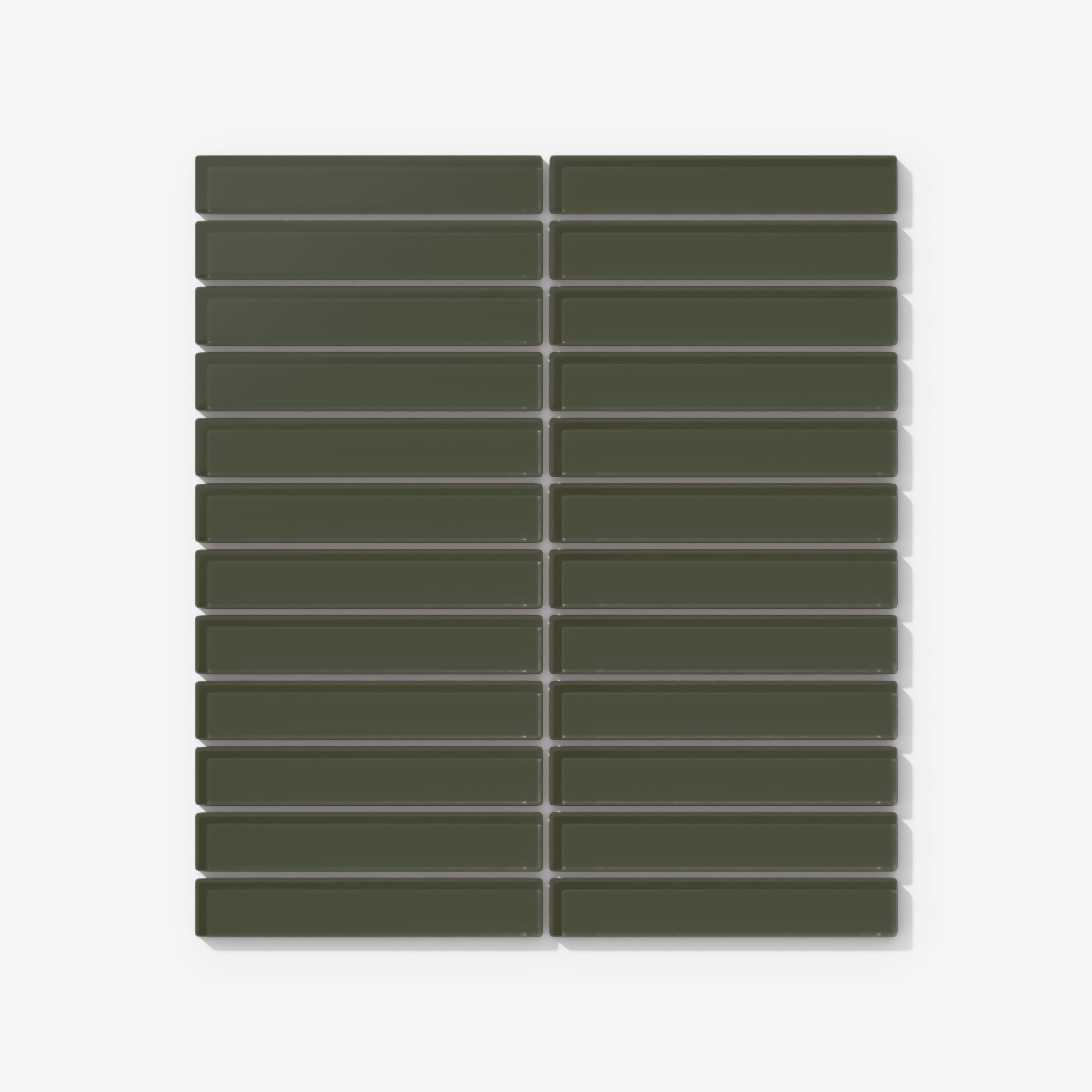 1x6 Straight Set Sheeted Glass Mosaic Tile in Roadrunner Matte