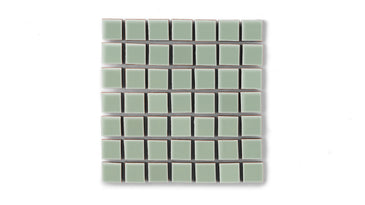 1x1 Straight Set Sheeted Original Ceramic Mosaic Tile in Rosemary Gloss