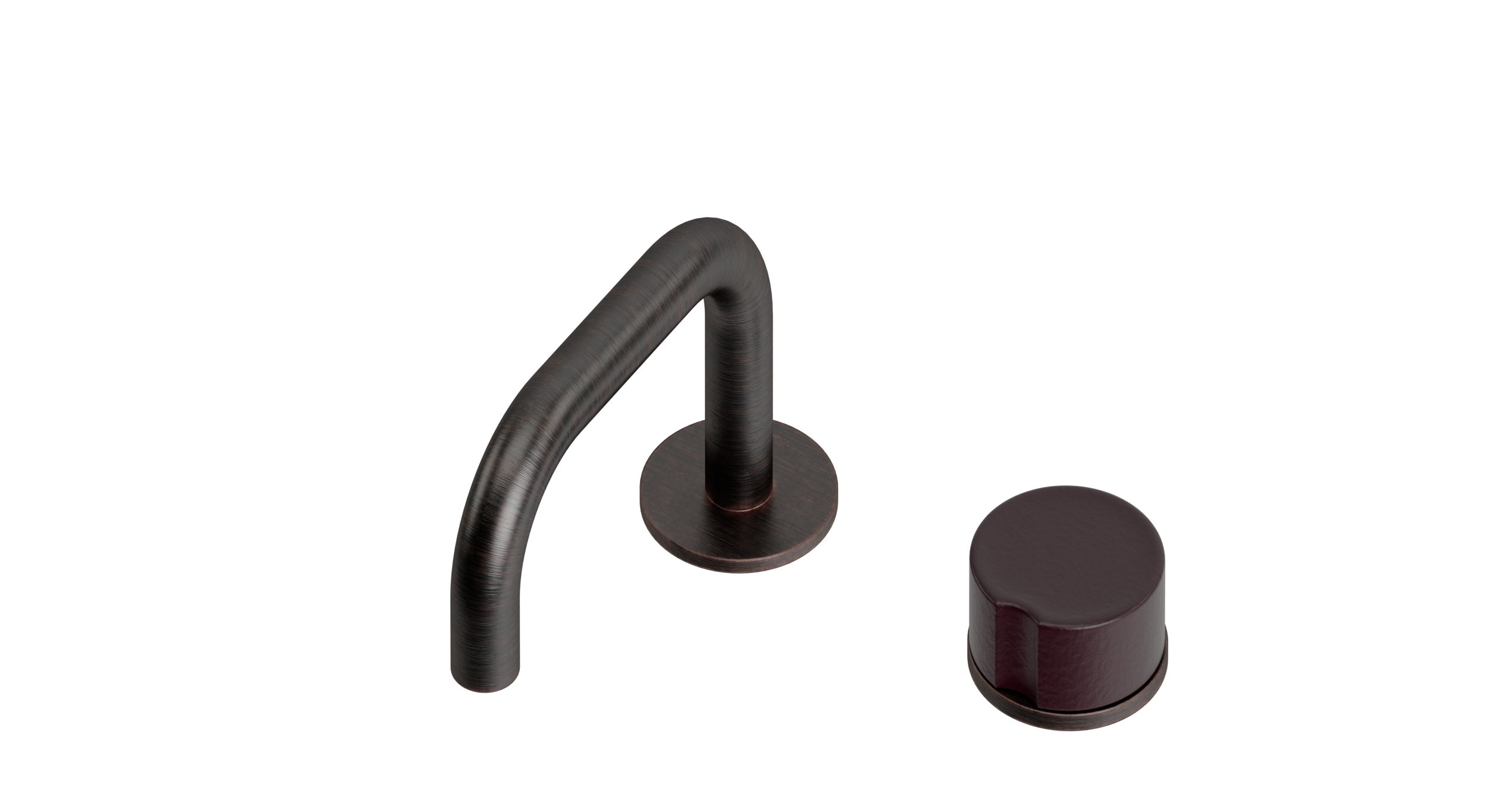 Foundry One Handle Deck Mount Squaretop Lavatory Faucet with Groove Ceramic Knob Handle in Antique Bronze