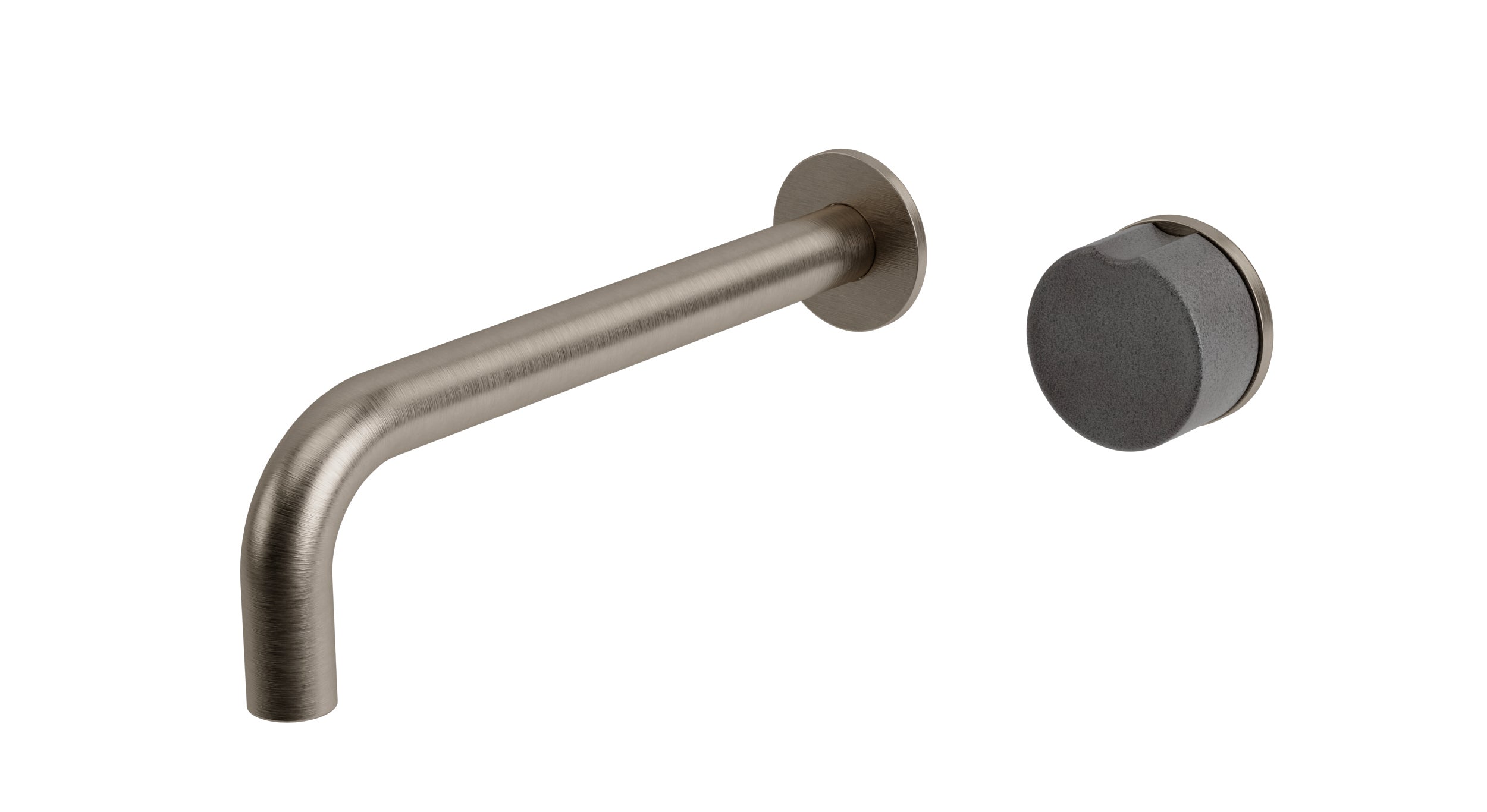 Foundry One Handle Wall Mount 7.5" Lavatory Faucet with Groove Ceramic Knob Handle in Antique Nickel