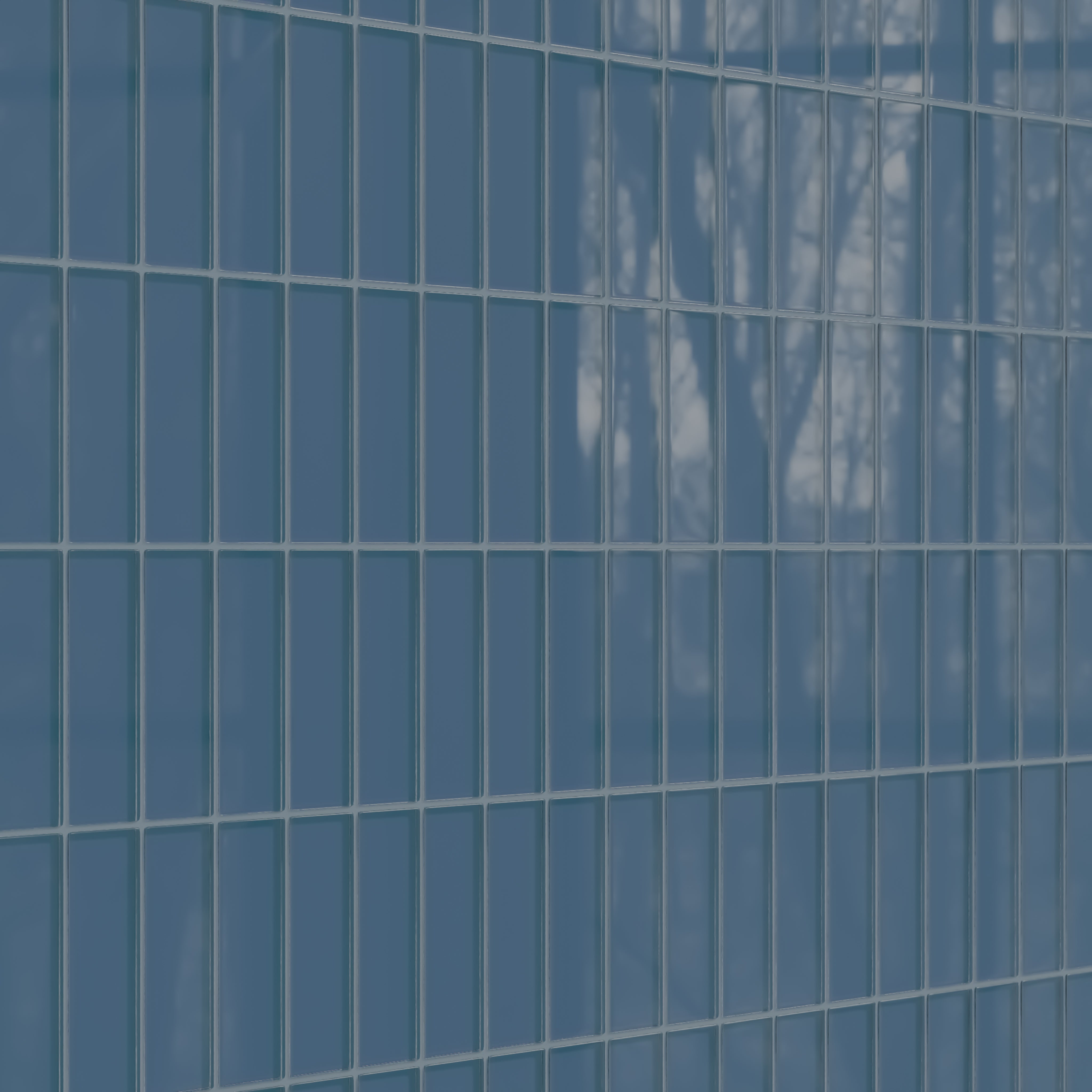 2x6 Glass Tile in Blue Jay Gloss