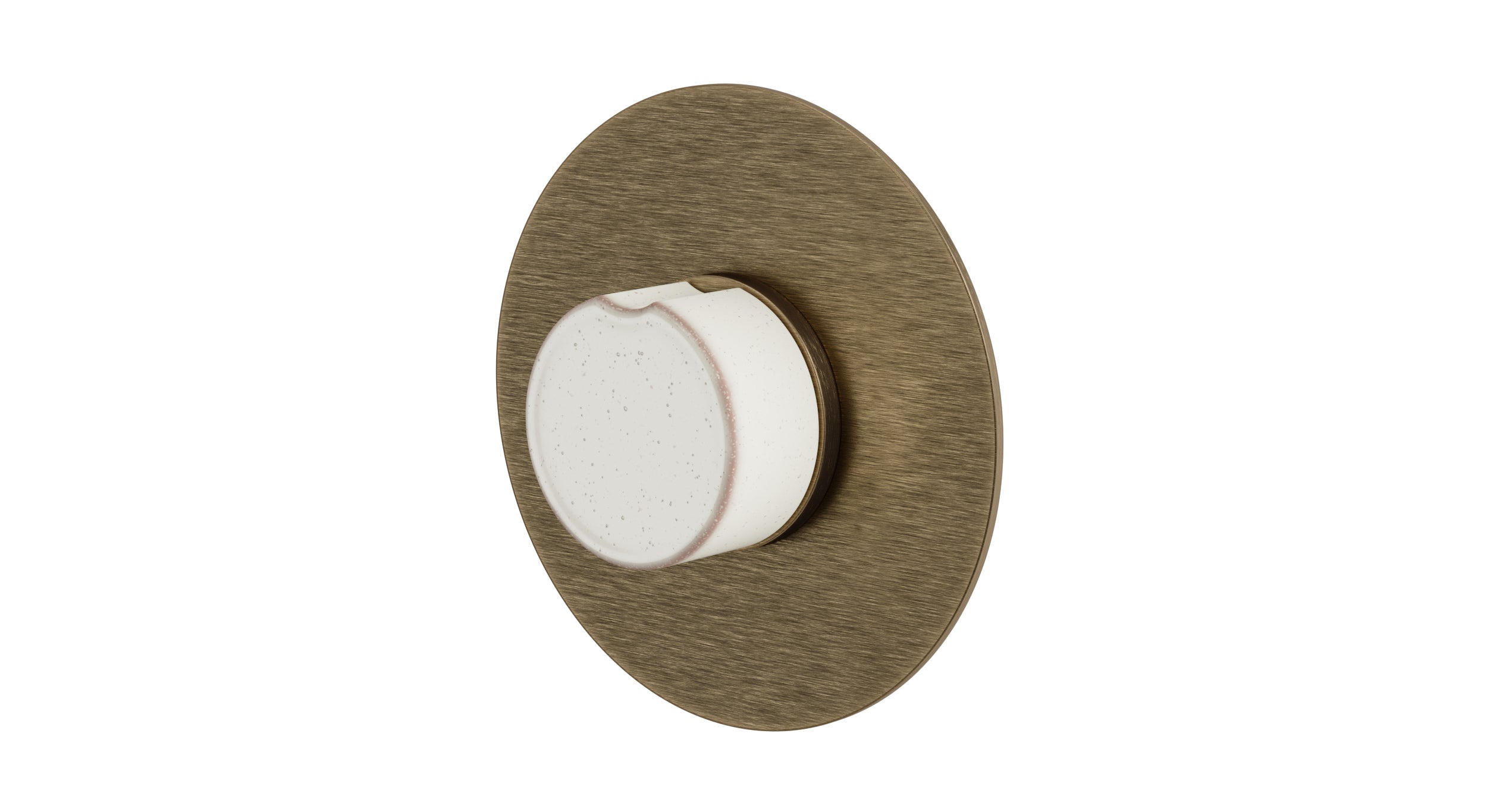 Foundry One Handle Wall Mount Shower Trim with Groove Ceramic Knob Handle in Antique Brass