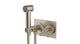 Contour One Handle Wall Mount Bidet Trim with Soft Cross Handle in Satin Nickel