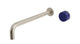 Foundry One Handle Wall Mount 12" Lavatory Faucet with Pebble Ceramic Knob Handle in Satin Nickel