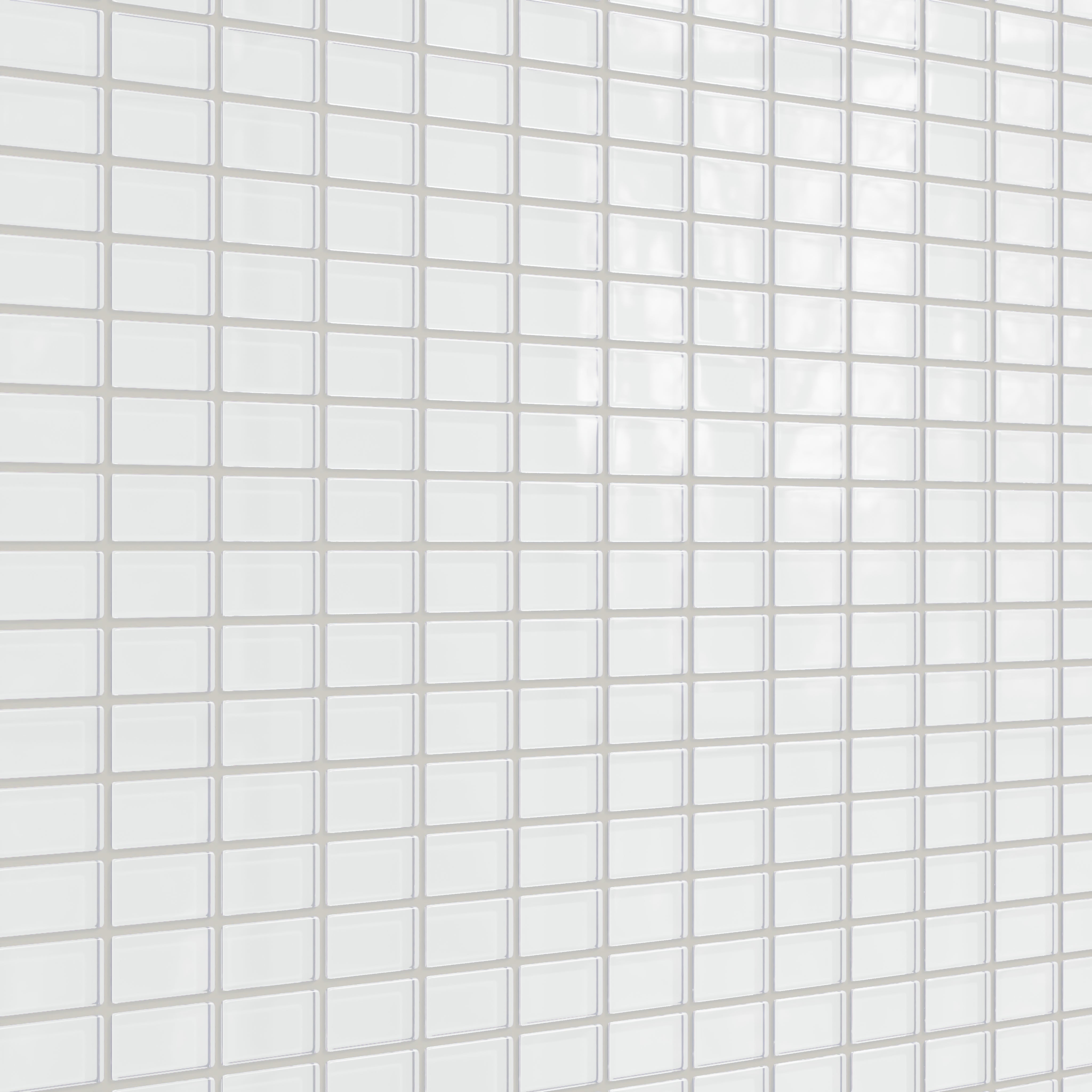 1x2 Straight Set Sheeted Glass Mosaic Tile in Egret Gloss