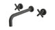 Contour Two Handle Wall Mount 10" Lavatory Faucet with Soft Cross Handles in Blackened Nickel
