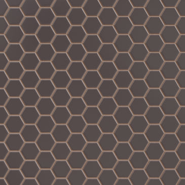1" Hexagon Sheeted Original Ceramic Mosaic Tile in Kalamata Gloss