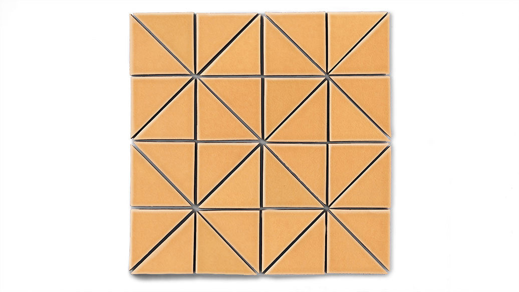 3" Triangle Sheeted - Quadrant Original Ceramic Mosaic Tile in Koi Gloss