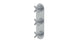 Contour Three Handle Wall Mount Shower Trim with Soft Cross Handles in Satin Chrome