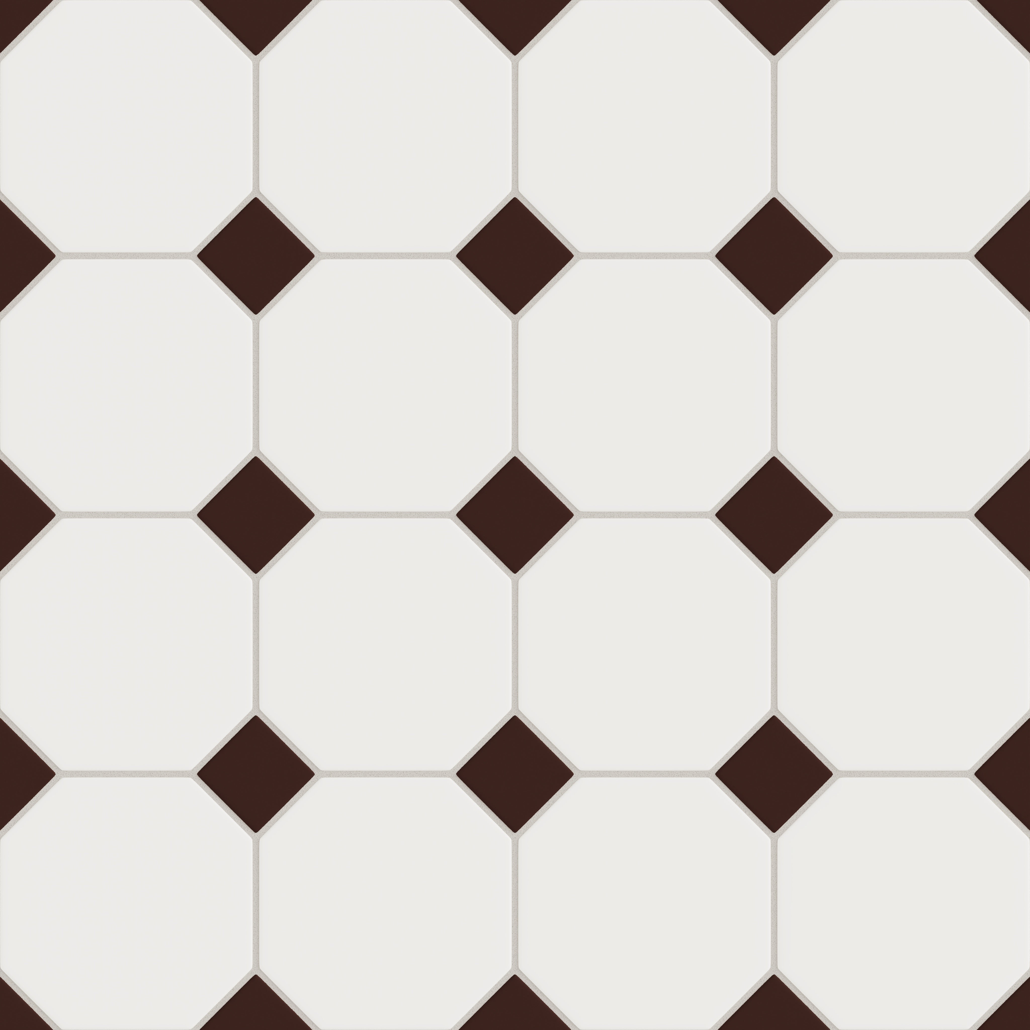 Gramercy Original Ceramic Tile in Calcite Matte & Garnet Matte