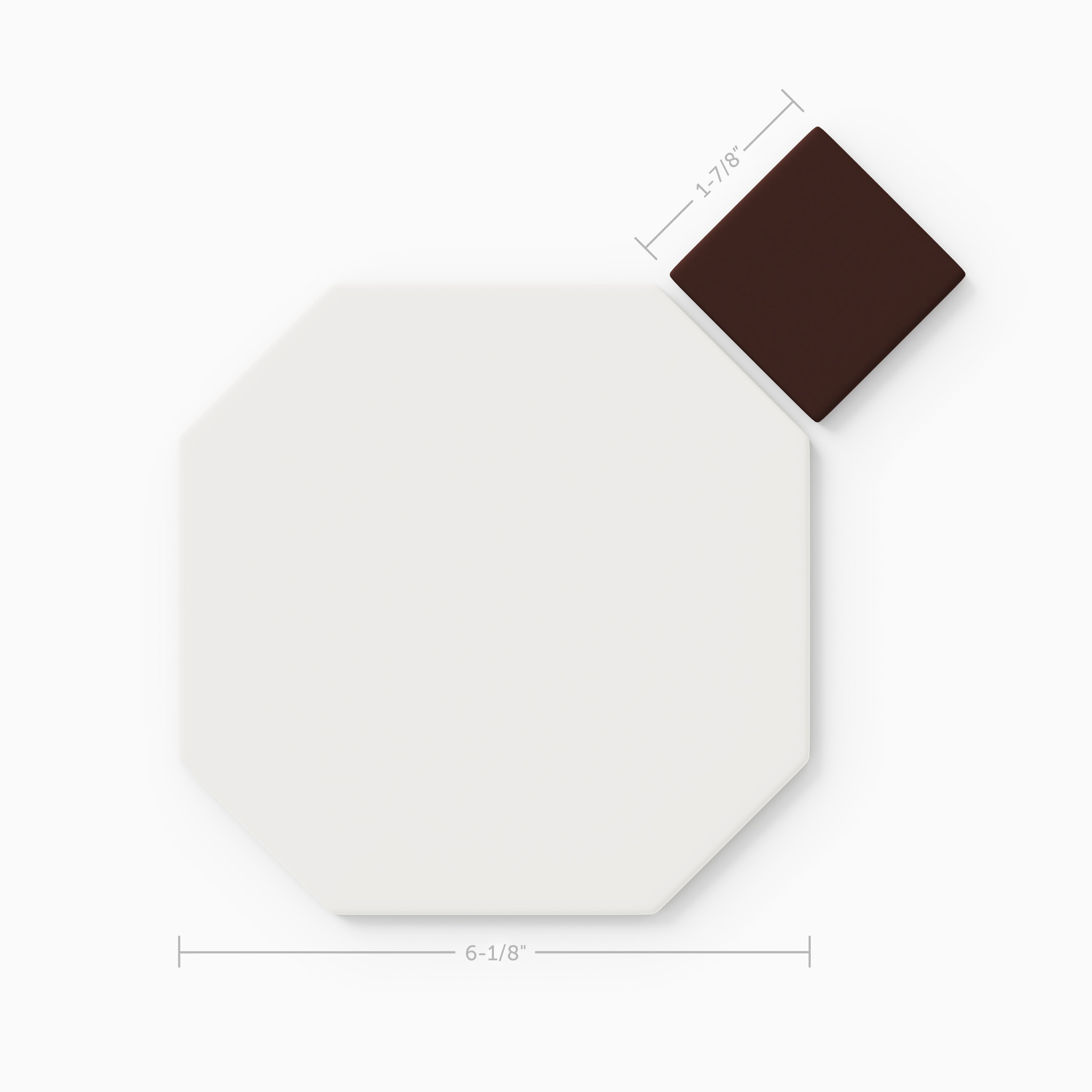 Gramercy Original Ceramic Tile in Calcite Matte & Garnet Matte