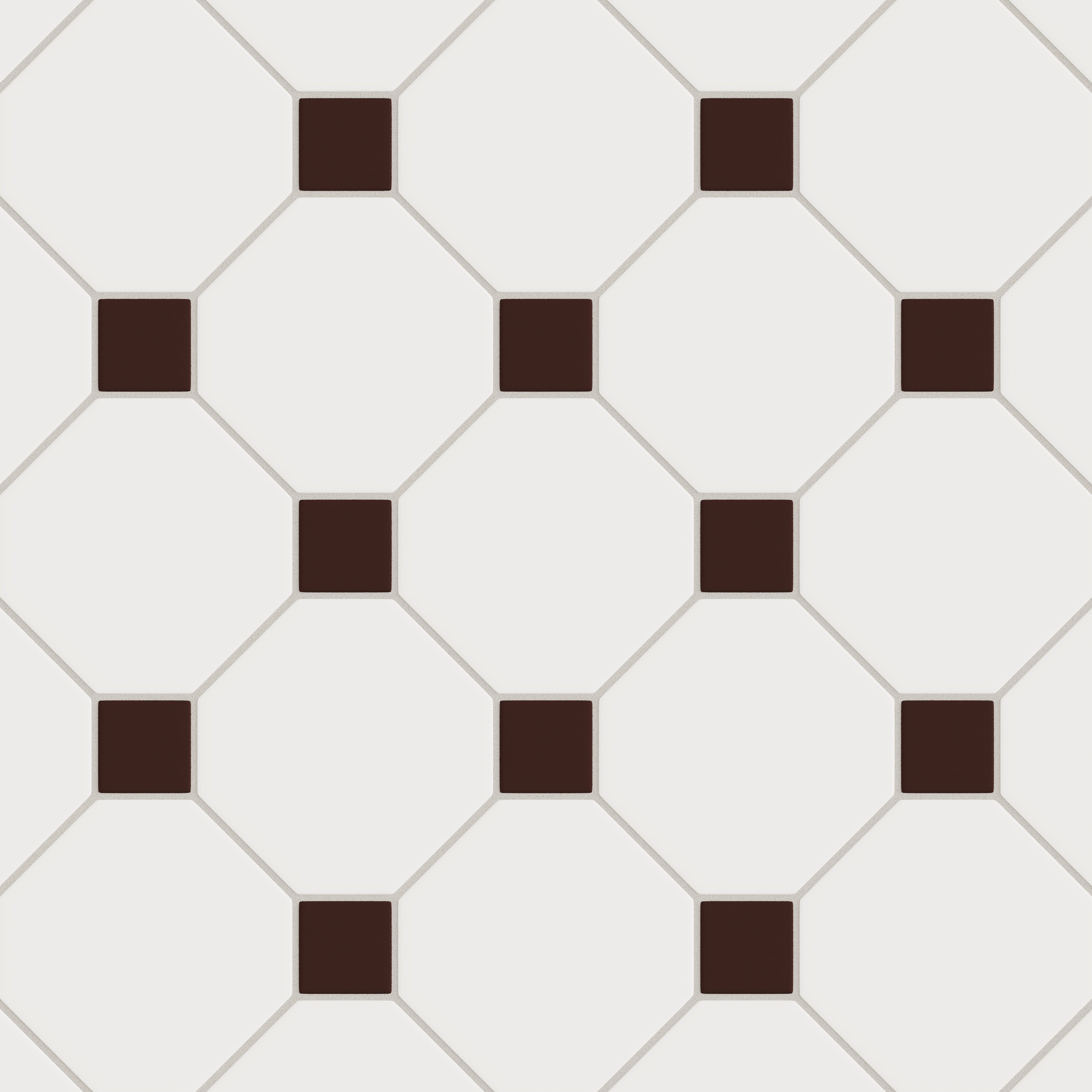 Gramercy Original Ceramic Tile in Calcite Matte & Garnet Matte