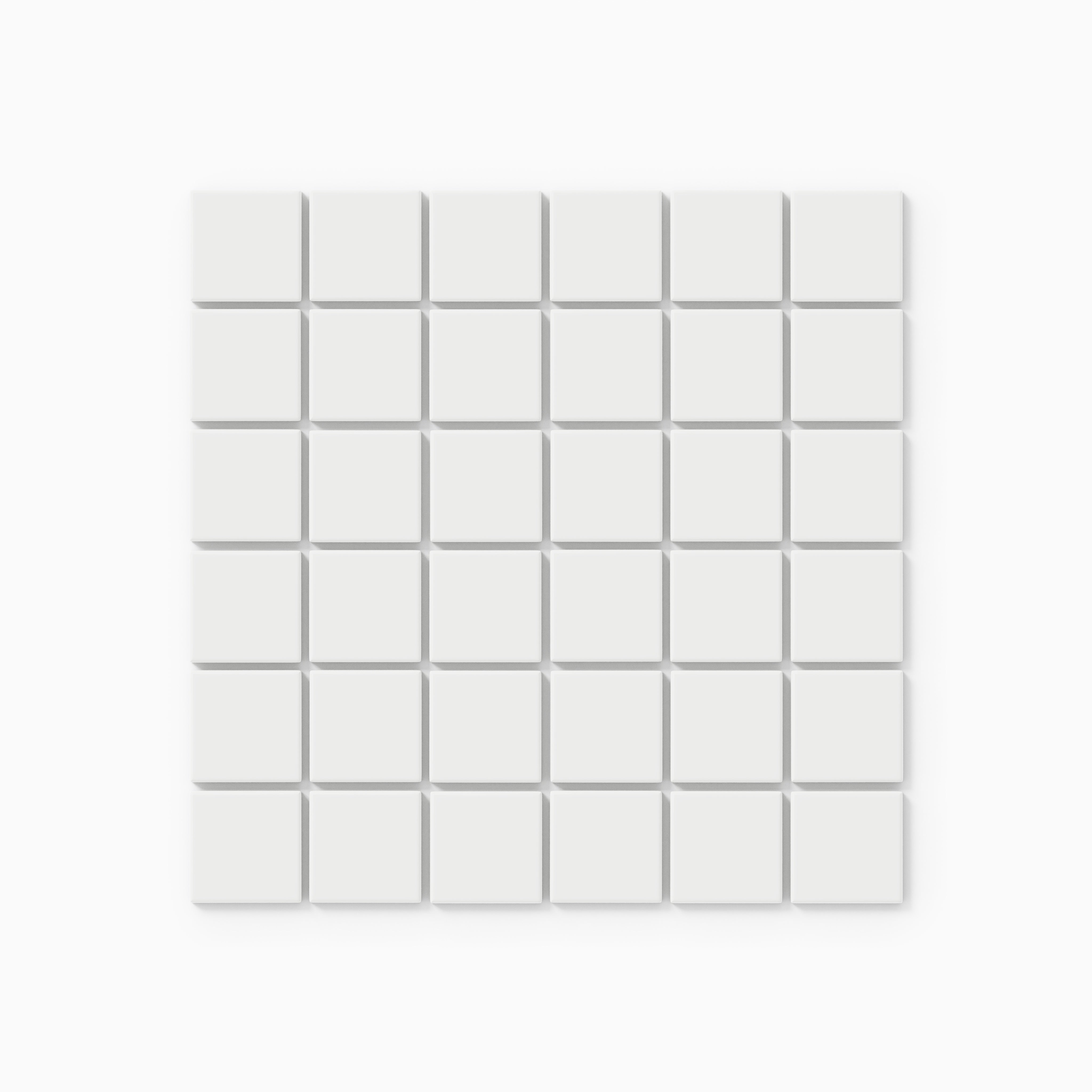 2x2 Straight Set Sheeted Original Ceramic Mosaic Tile in Calcite Gloss