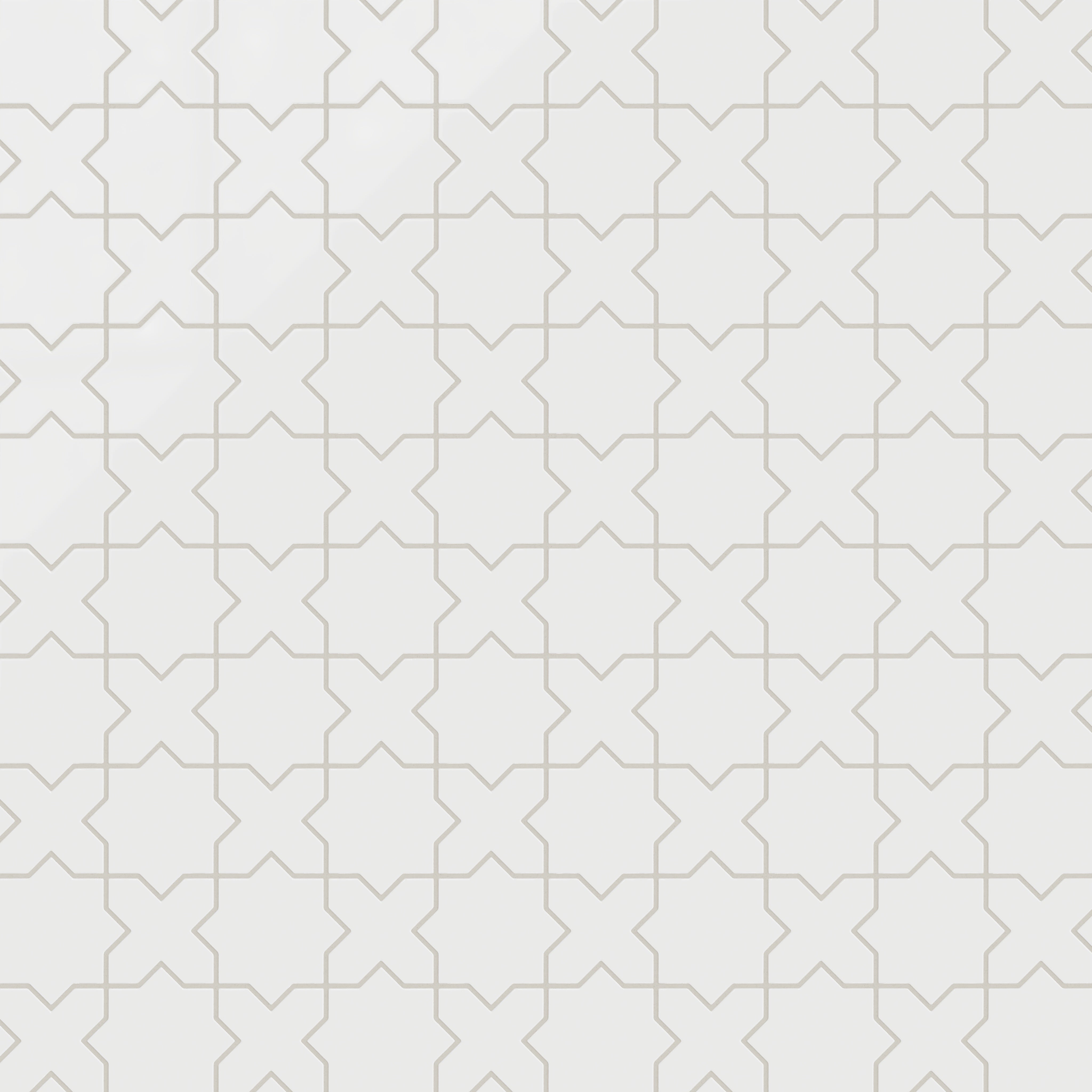 Mini Star & Cross Original Ceramic Tile in Calcite Gloss