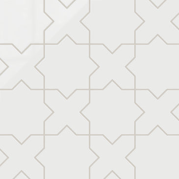 Star & Cross Original Ceramic Tile in Calcite Gloss