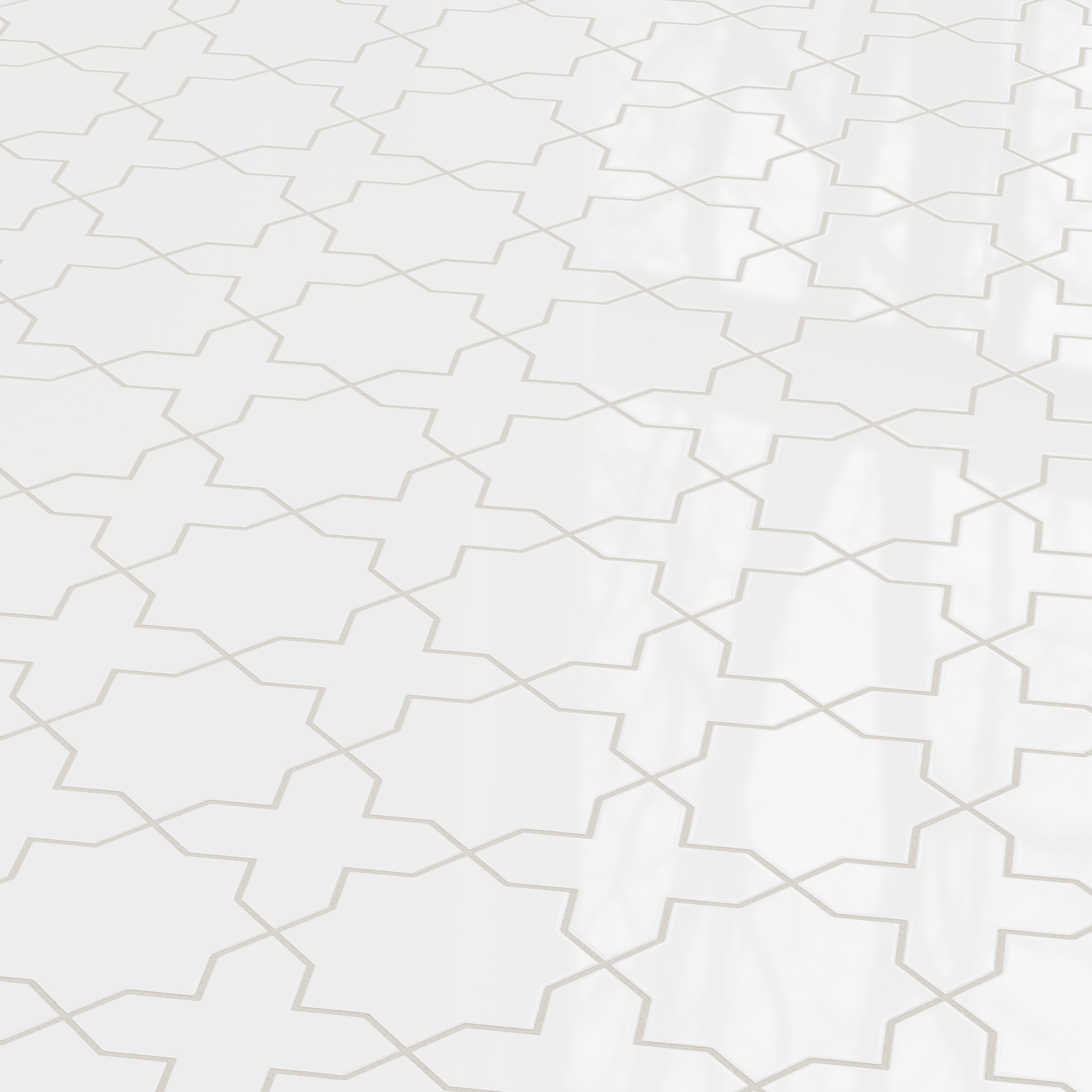 Star & Cross Original Ceramic Tile in Calcite Gloss