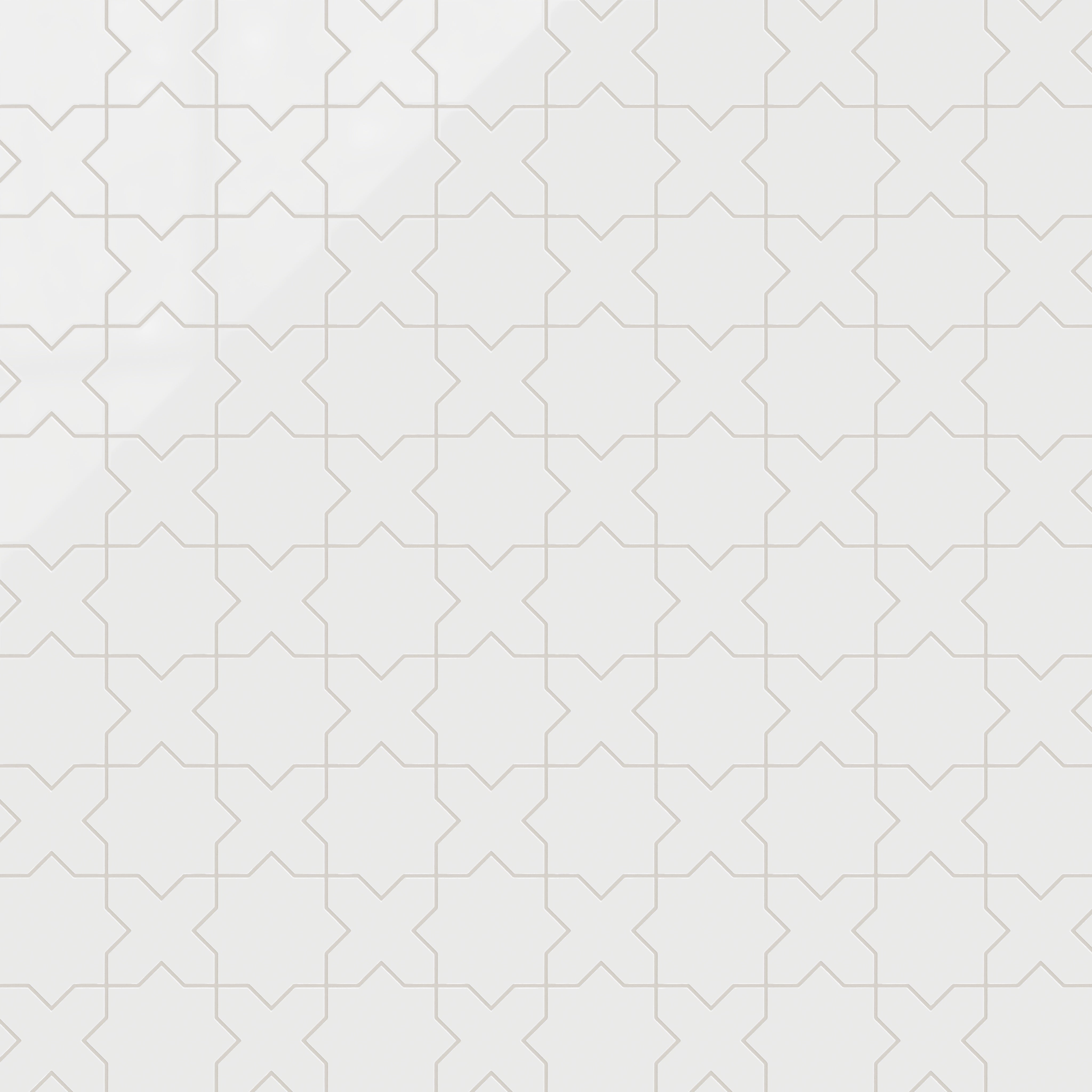 Star & Cross Original Ceramic Tile in Calcite Gloss