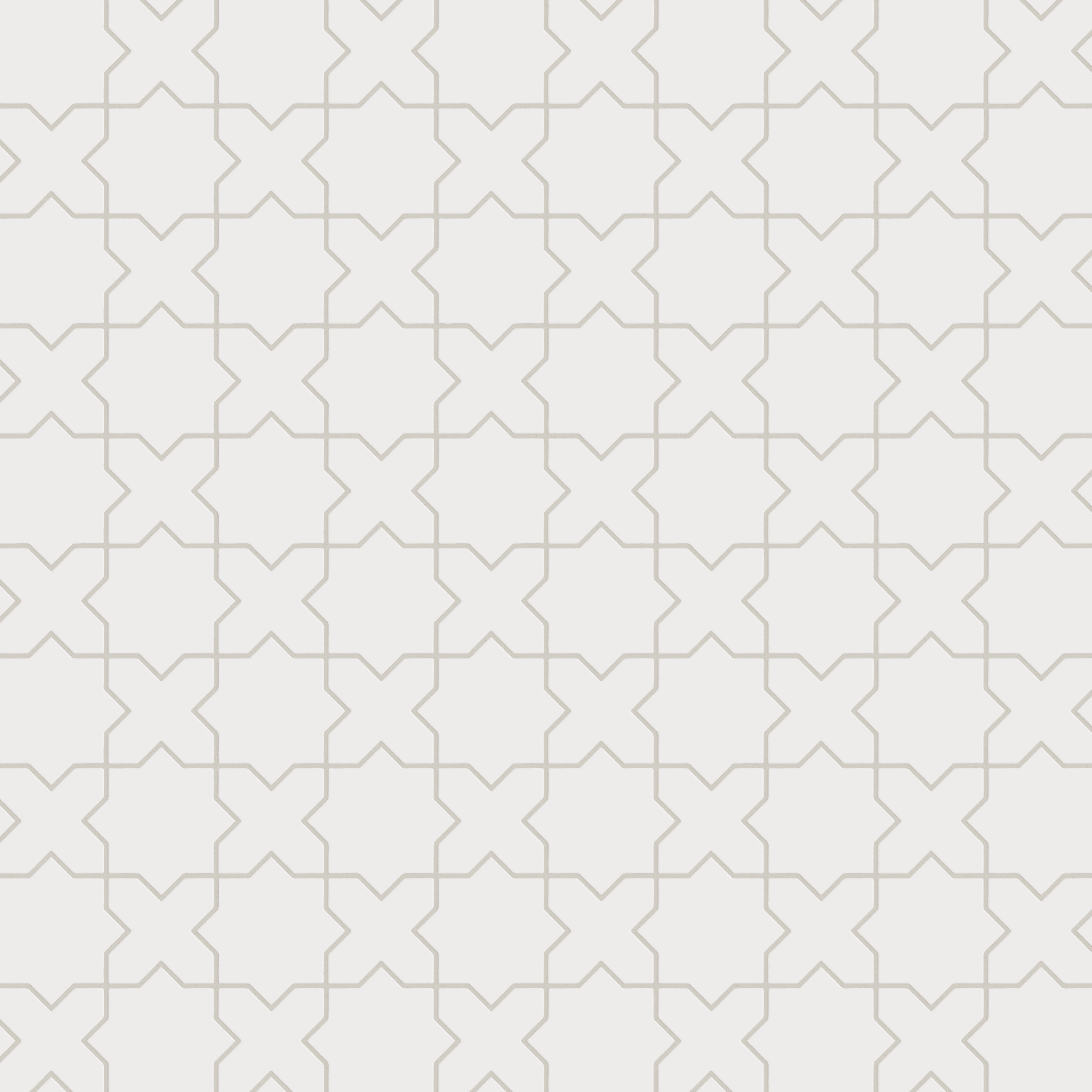 Mini Star & Cross Original Ceramic Tile in Calcite Matte