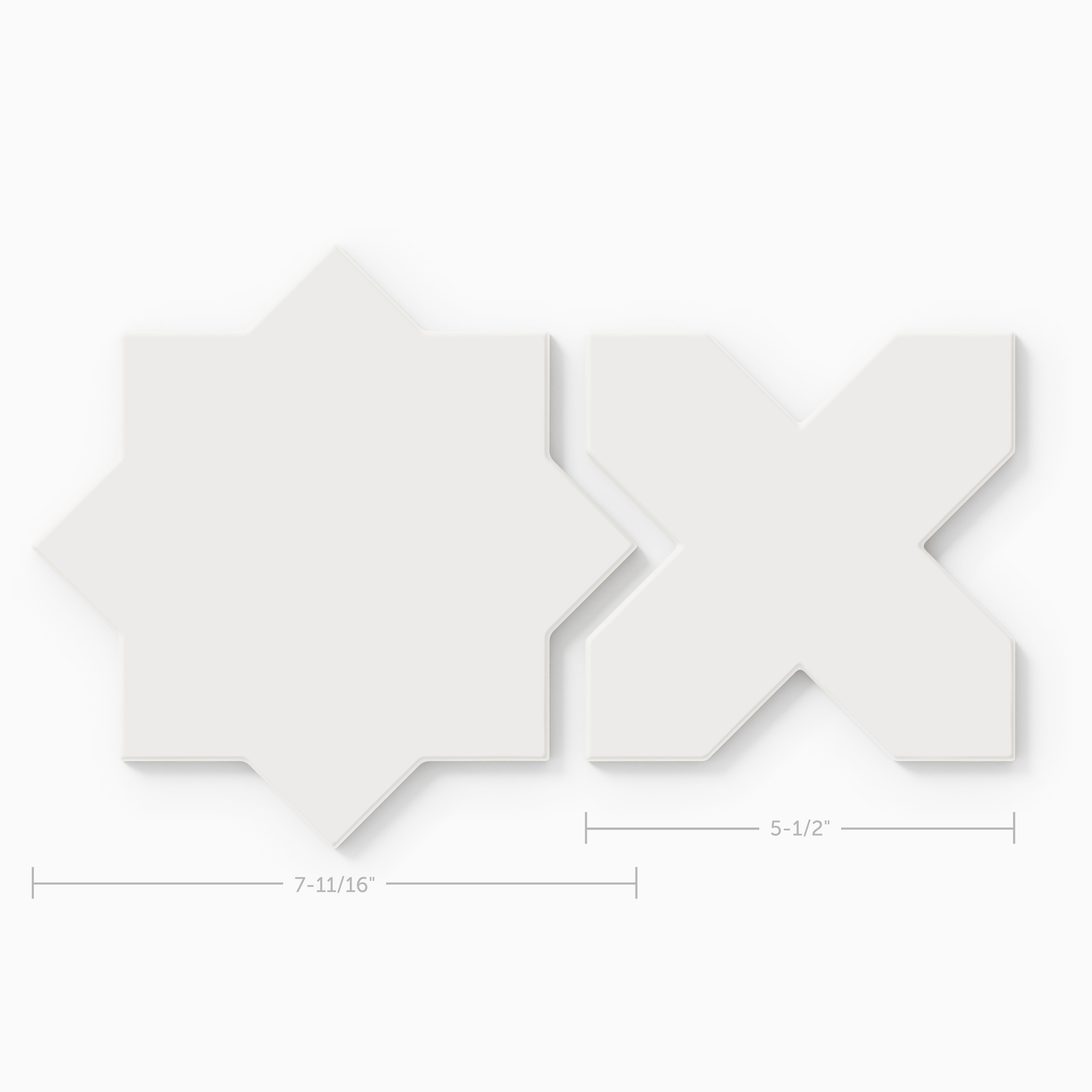 Star & Cross Original Ceramic Tile in Calcite Matte