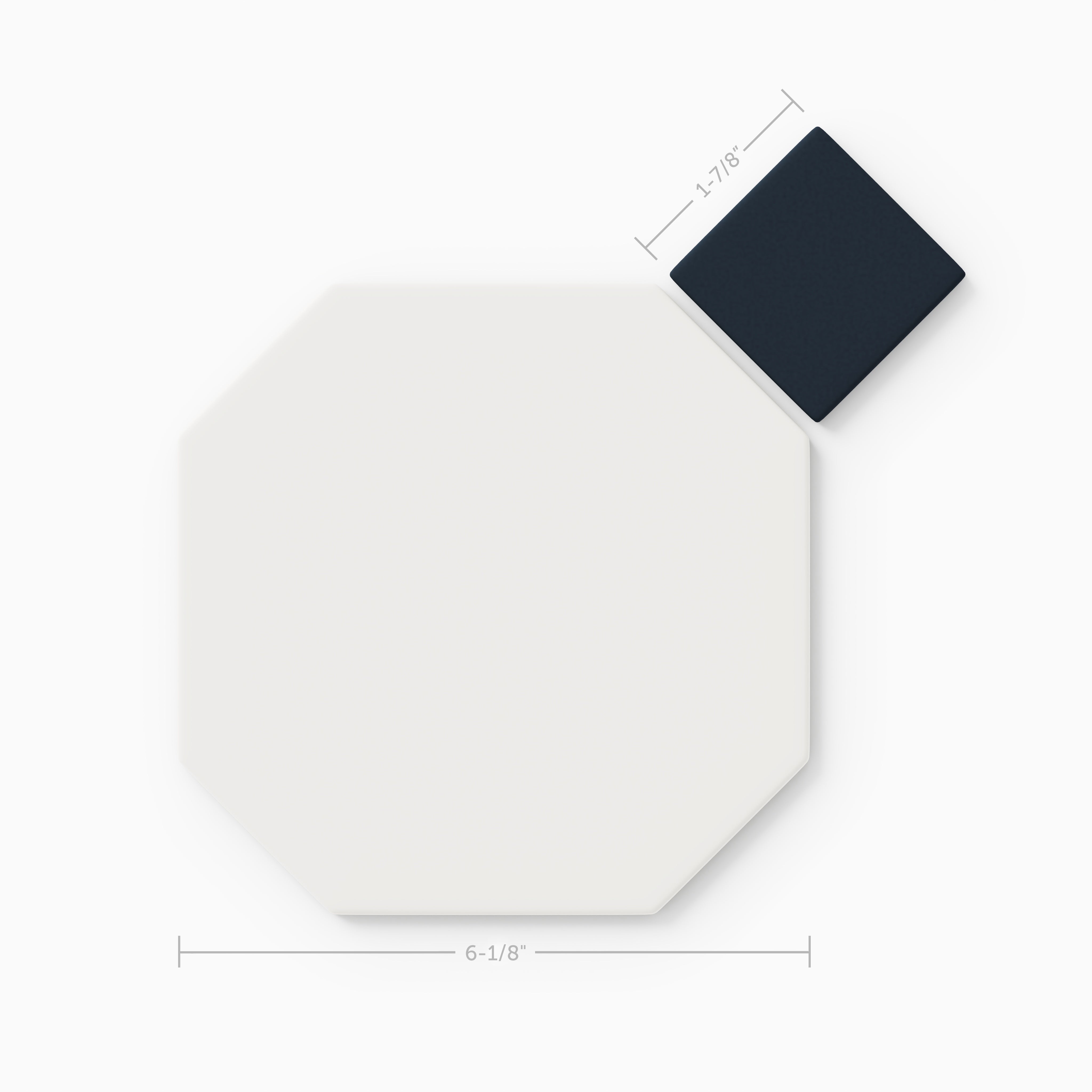 Gramercy Original Ceramic Tile in Calcite Matte & Navy Blue Matte