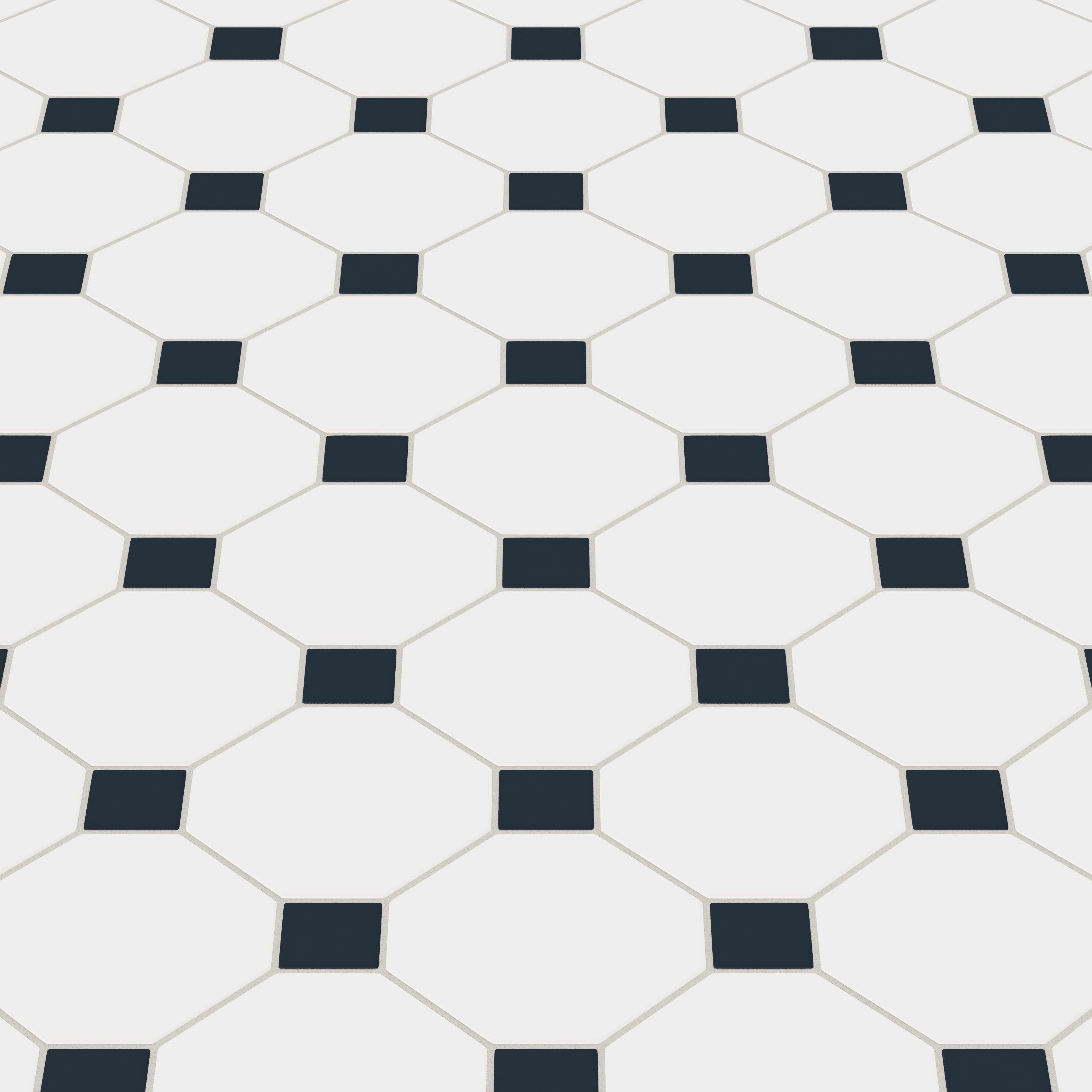 Gramercy Original Ceramic Tile in Calcite Matte & Navy Blue Matte