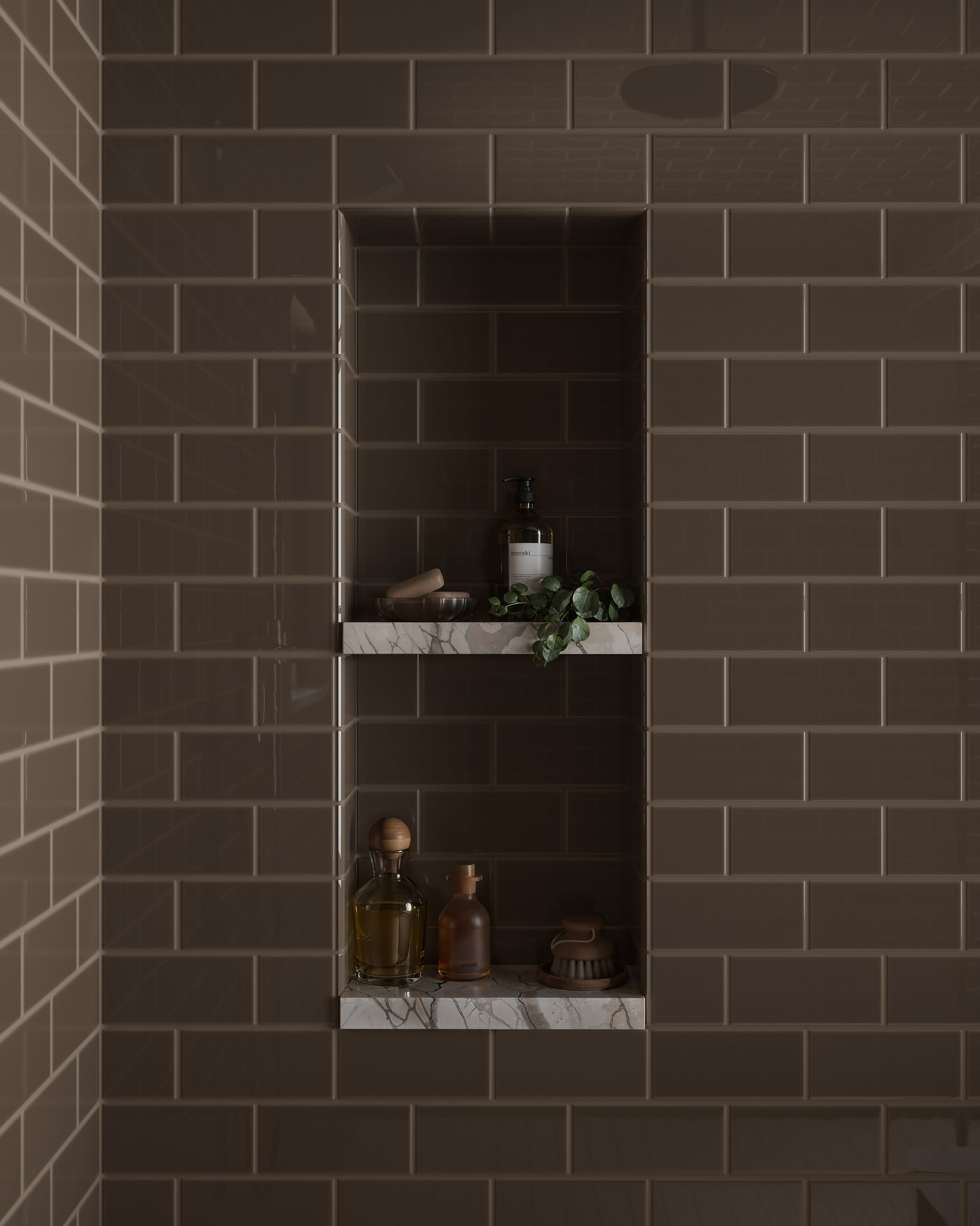 3x6 Natural Press Ceramic Tile in Otter Gloss