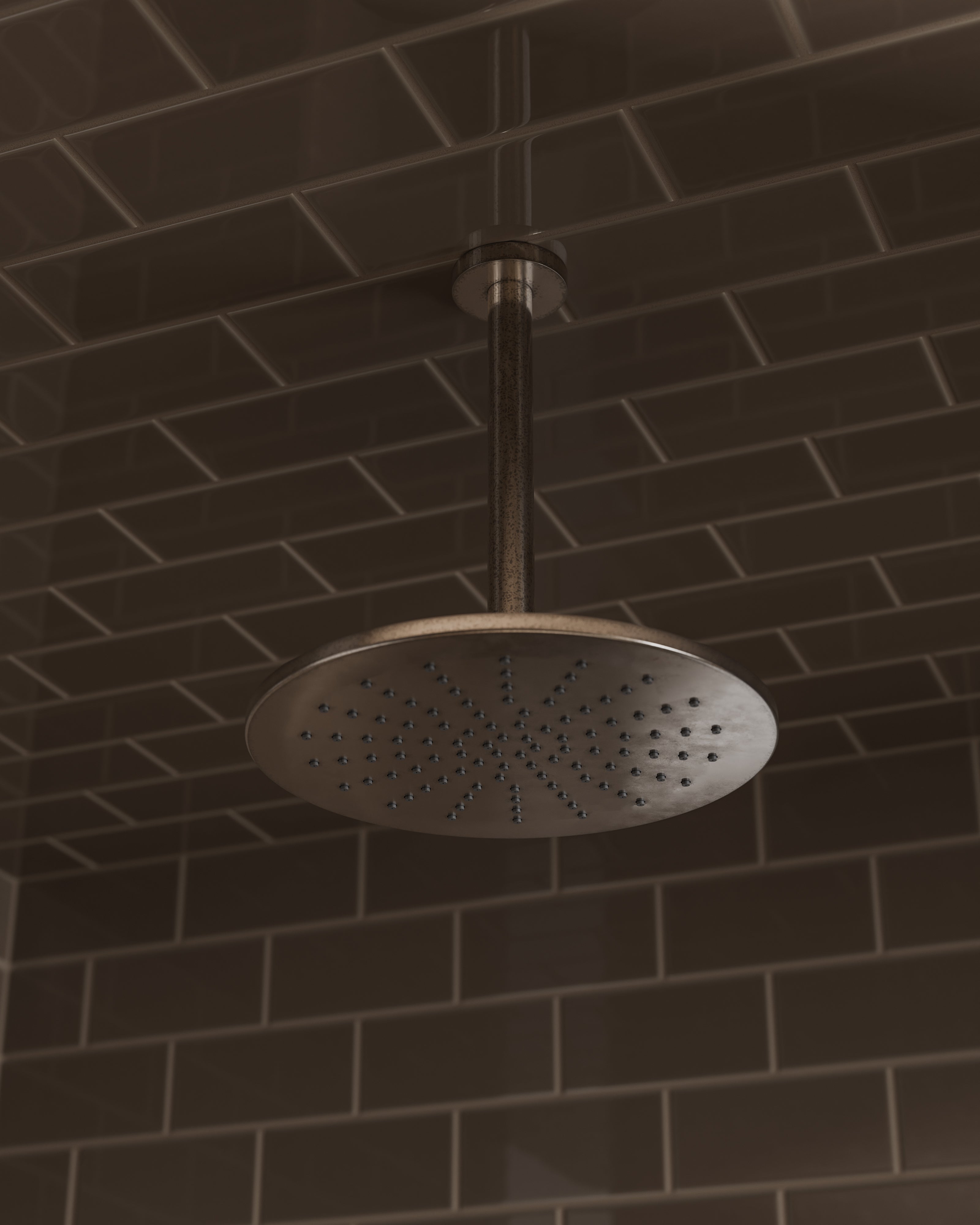 Contour & Foundry 8" Straight Shower Arm with Flange in French Nickel