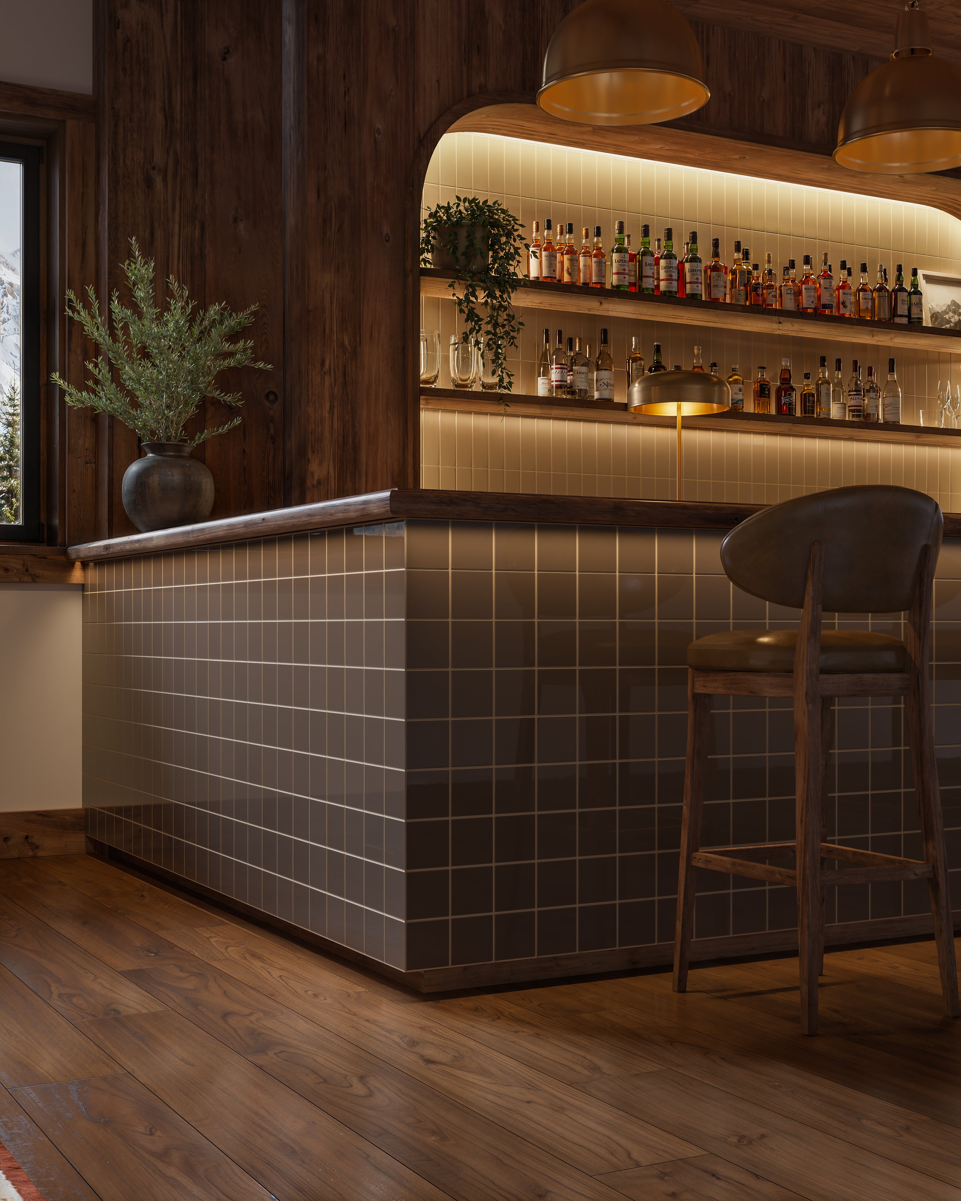 4x4 Natural Press Ceramic Tile in Otter Gloss