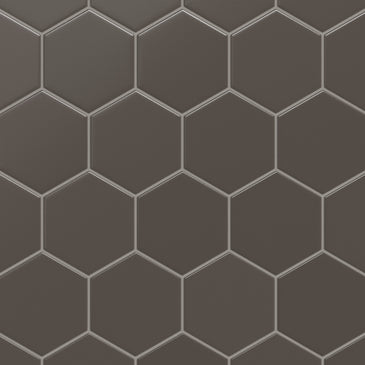 6" Hexagon Original Ceramic Tile in Carbon Matte