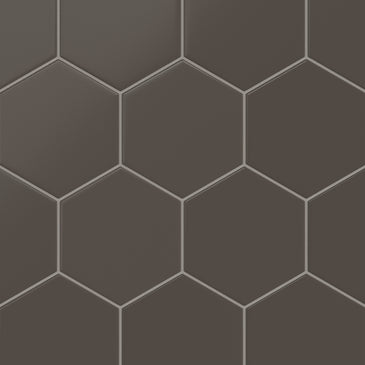 8" Hexagon Original Ceramic Tile in Carbon Matte