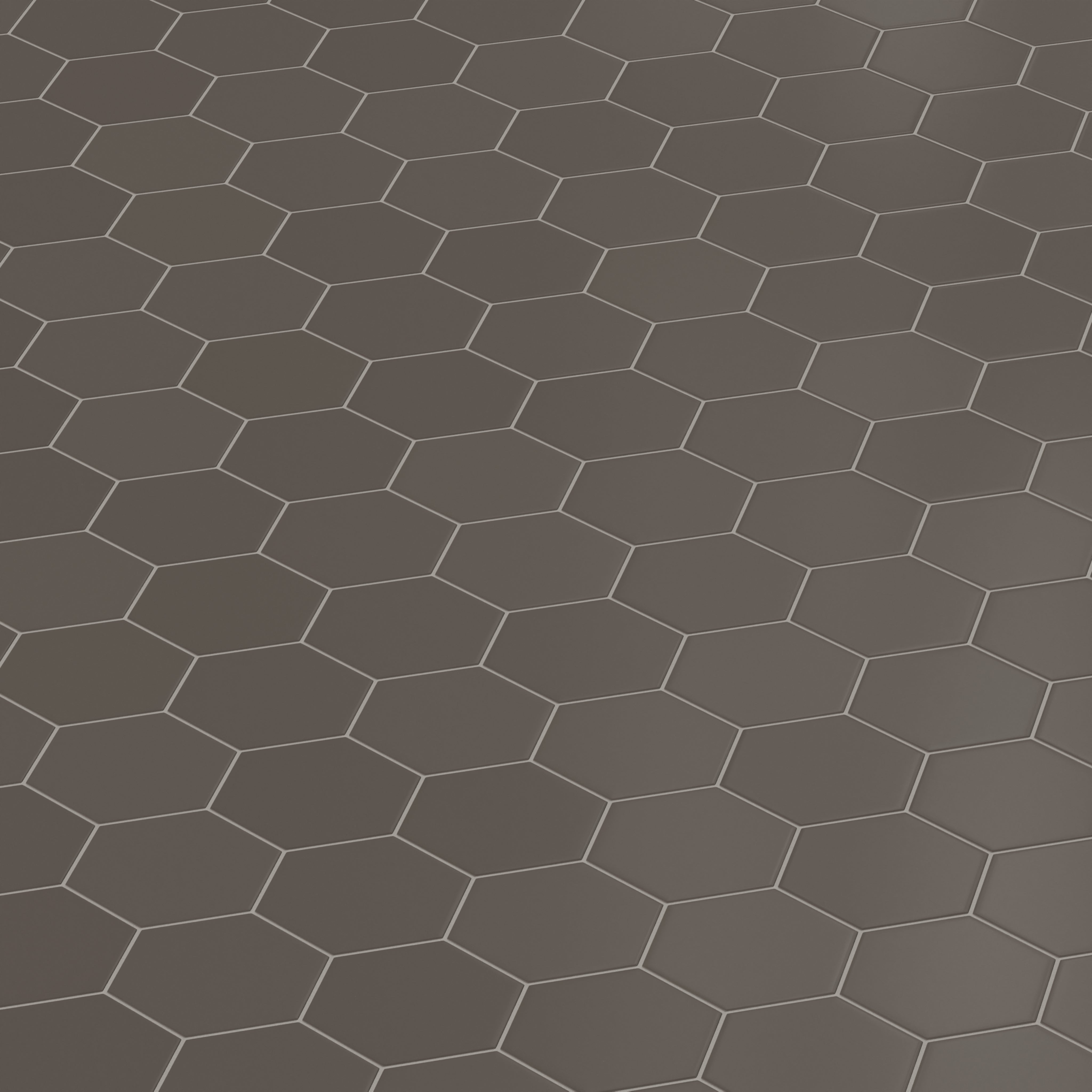 8" Hexagon Original Ceramic Tile in Carbon Matte