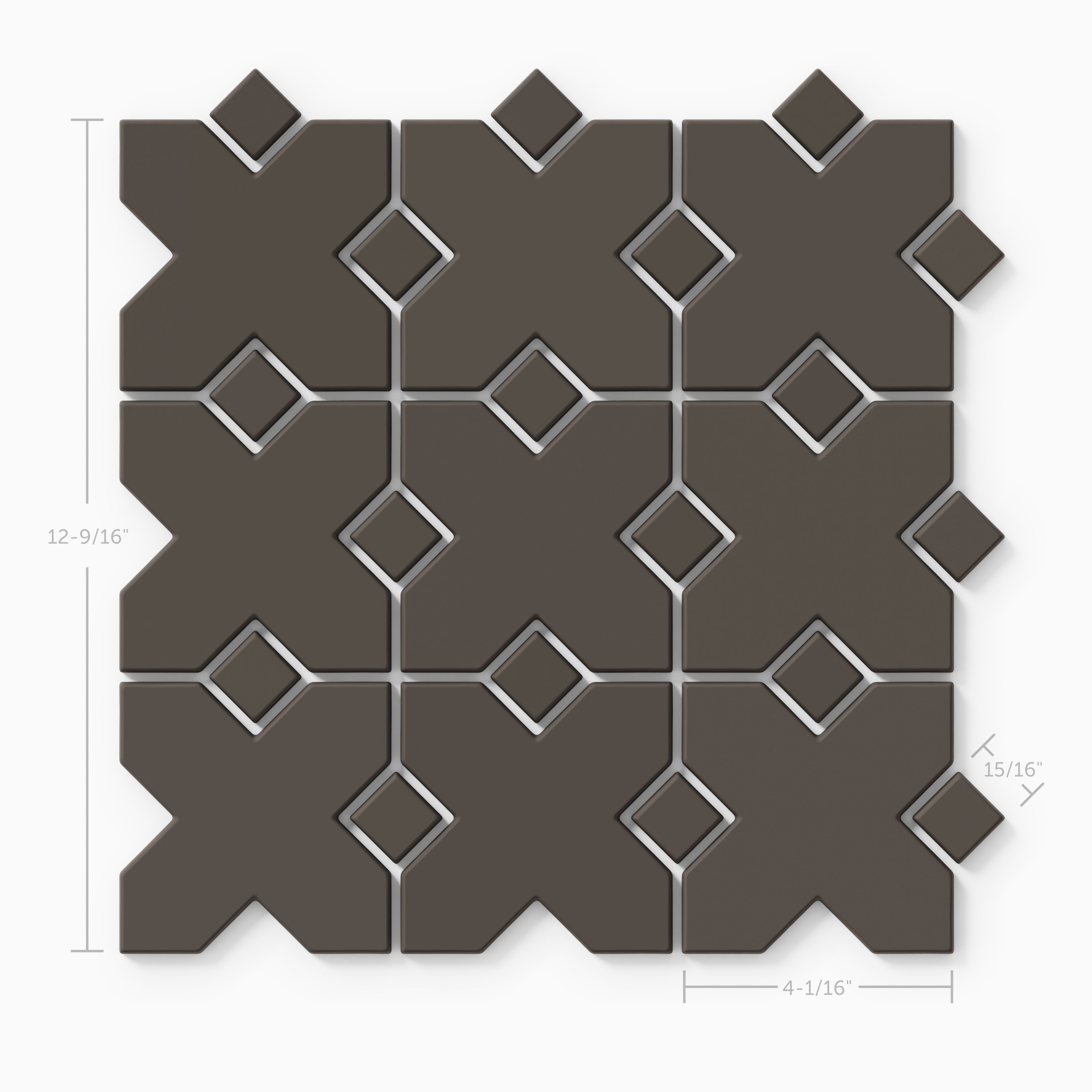 Hacienda Sheeted Original Ceramic Tile in Carbon Matte