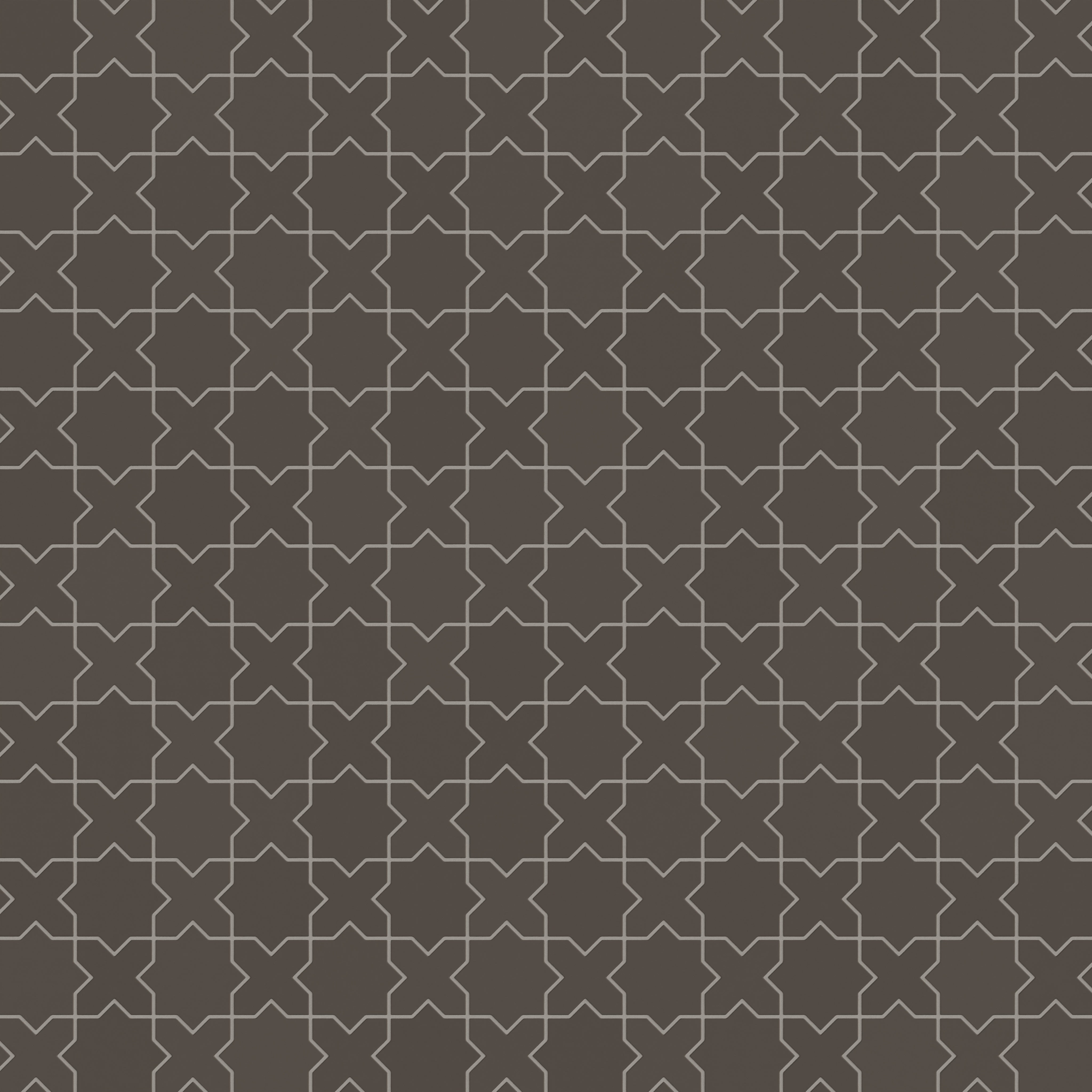 Mini Star & Cross Original Ceramic Tile in Carbon Matte