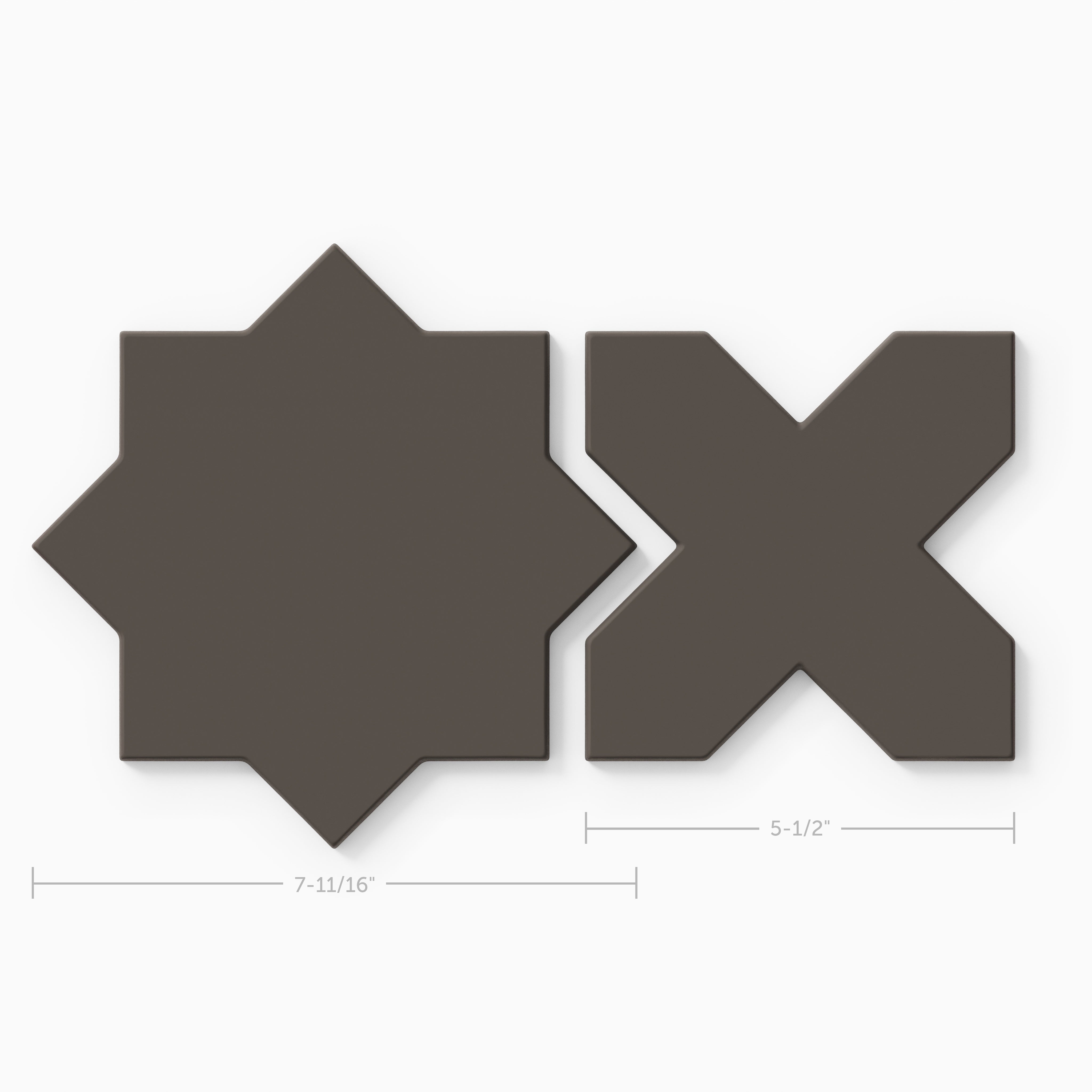 Star & Cross Original Ceramic Tile in Carbon Matte