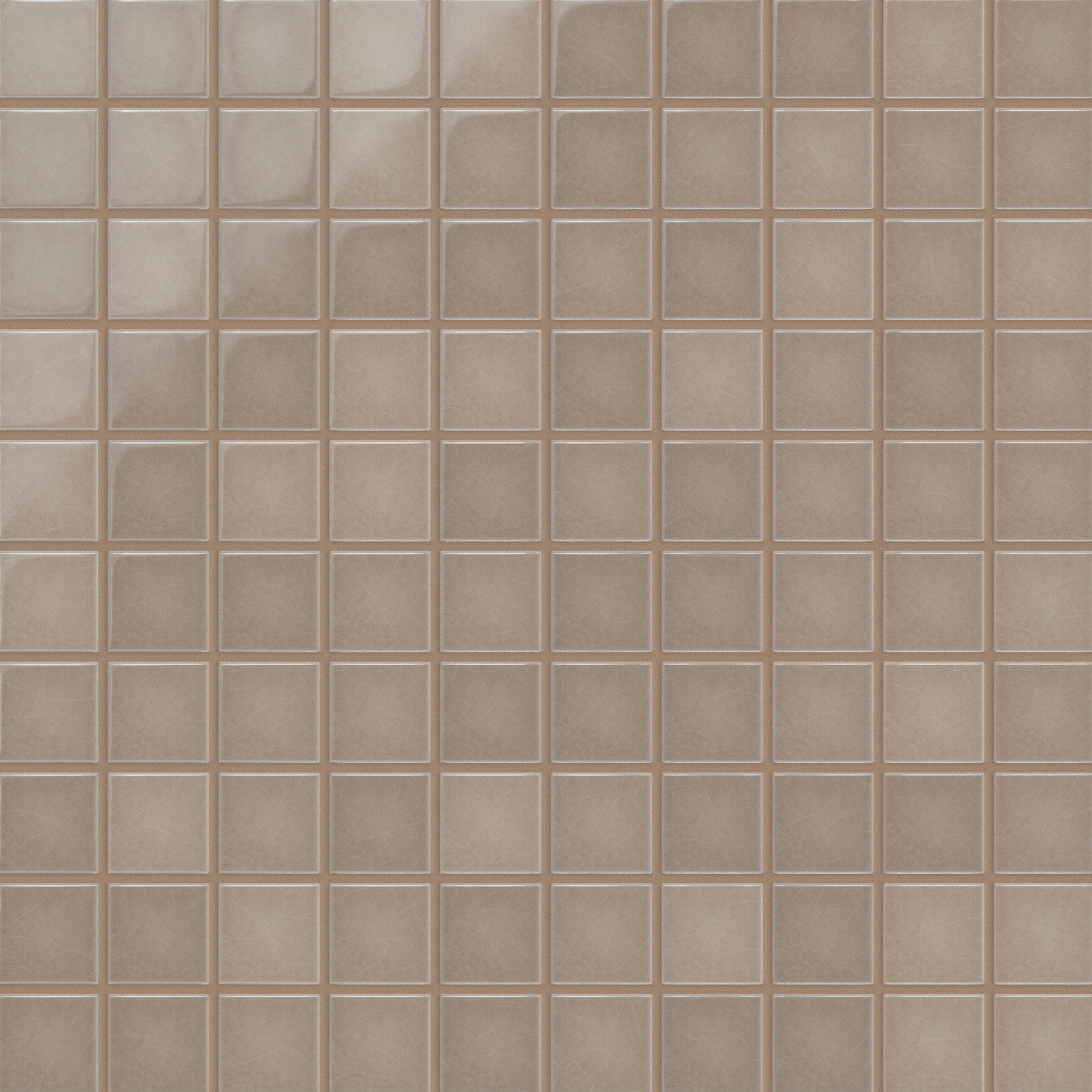 2x2 Straight Set Sheeted Original Ceramic Mosaic Tile in Cardamom Gloss
